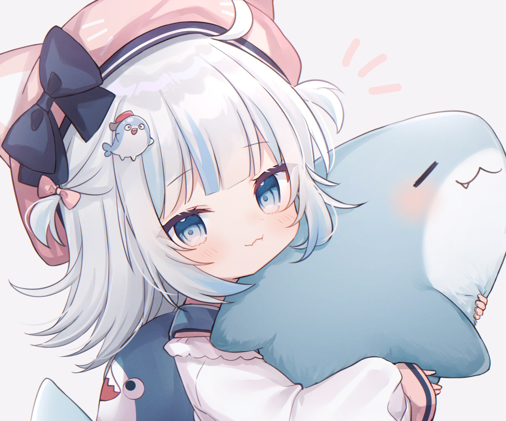 Gawr Gura from Hololive holding a shark plush HD Wallpaper