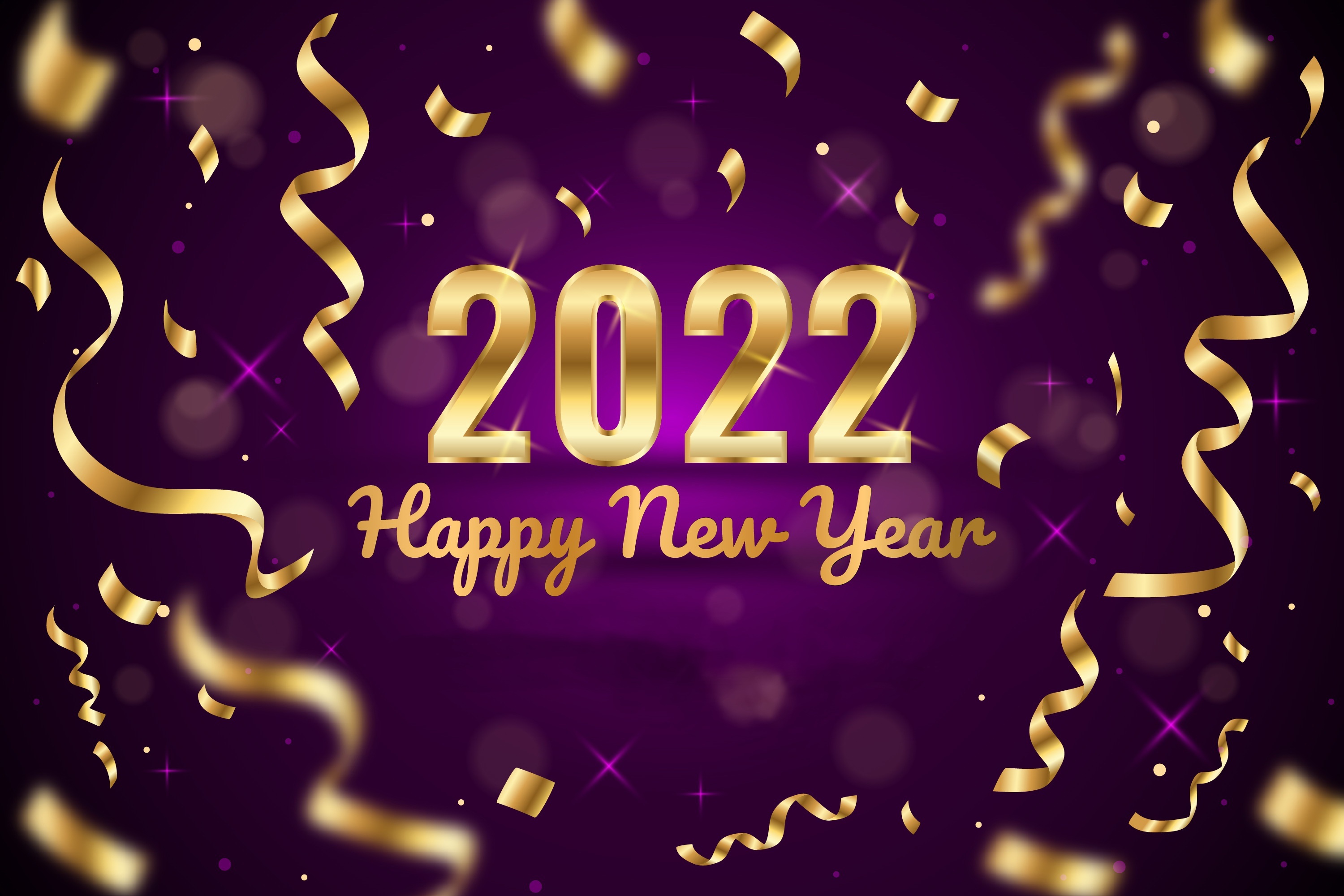 Happy New Year 2022 Confetti Background HD Wallpaper