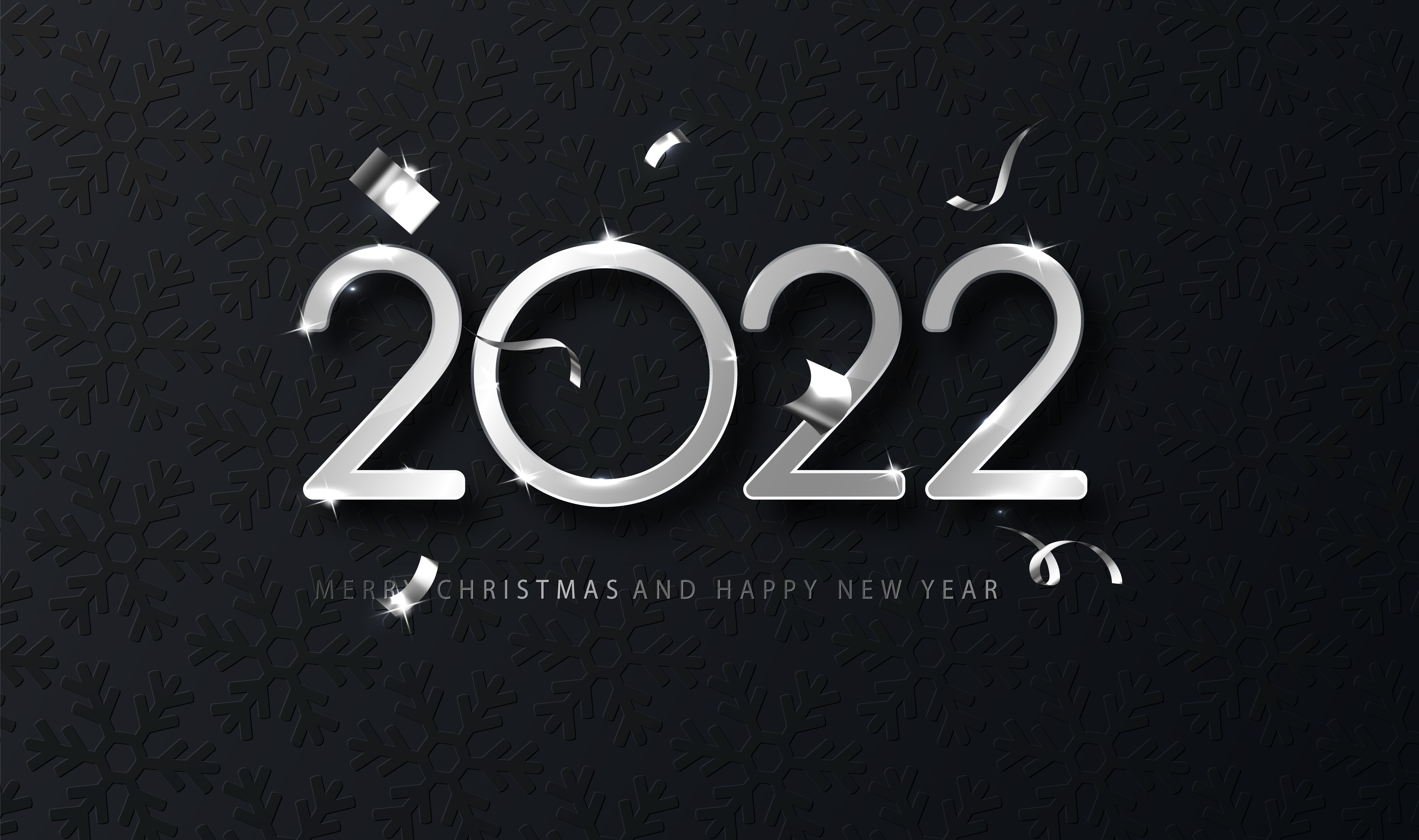 New Year 2022 Silver Text HD Wallpaper
