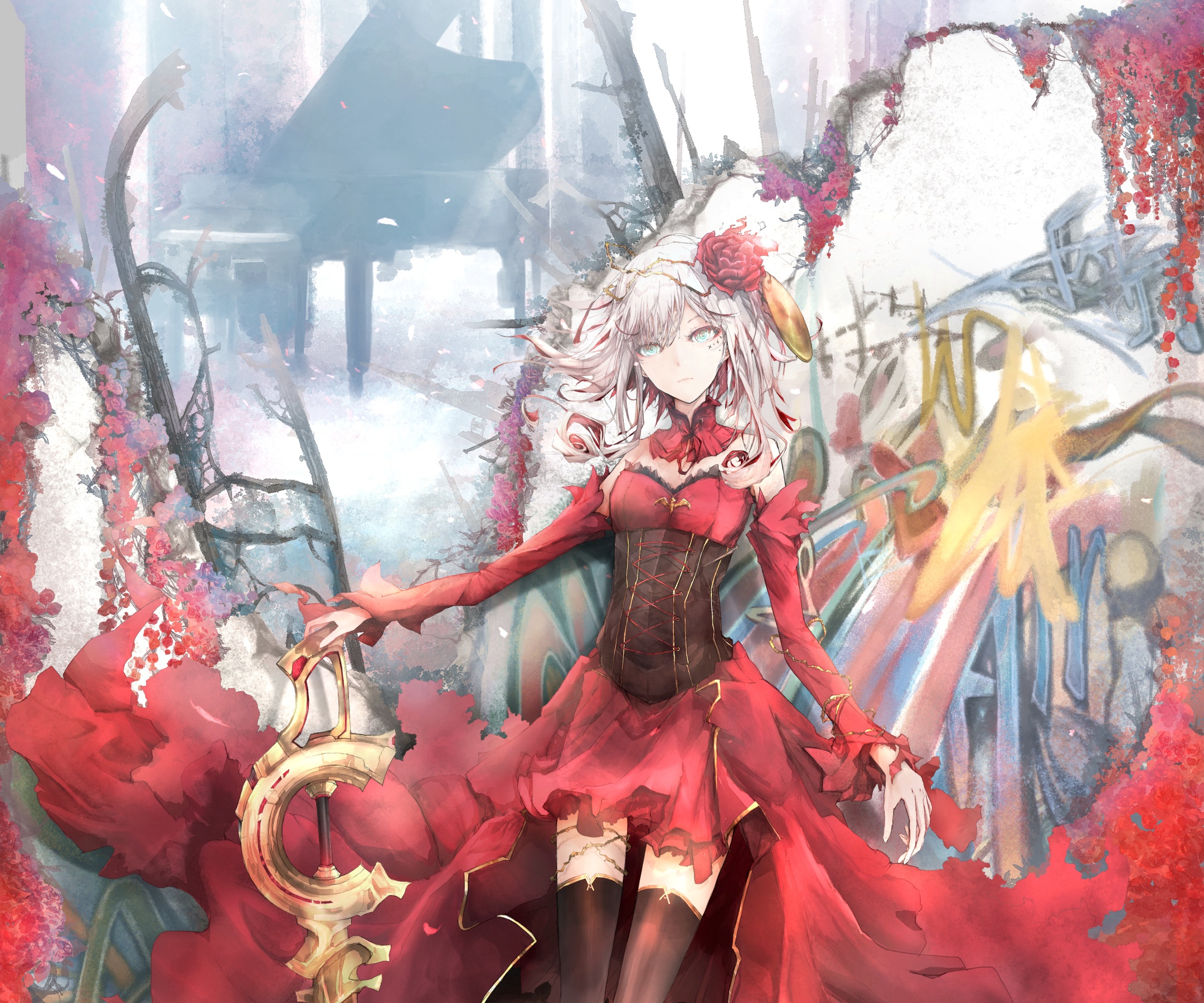 Destiny (Takt Op. Destiny) character in red dress HD Wallpaper