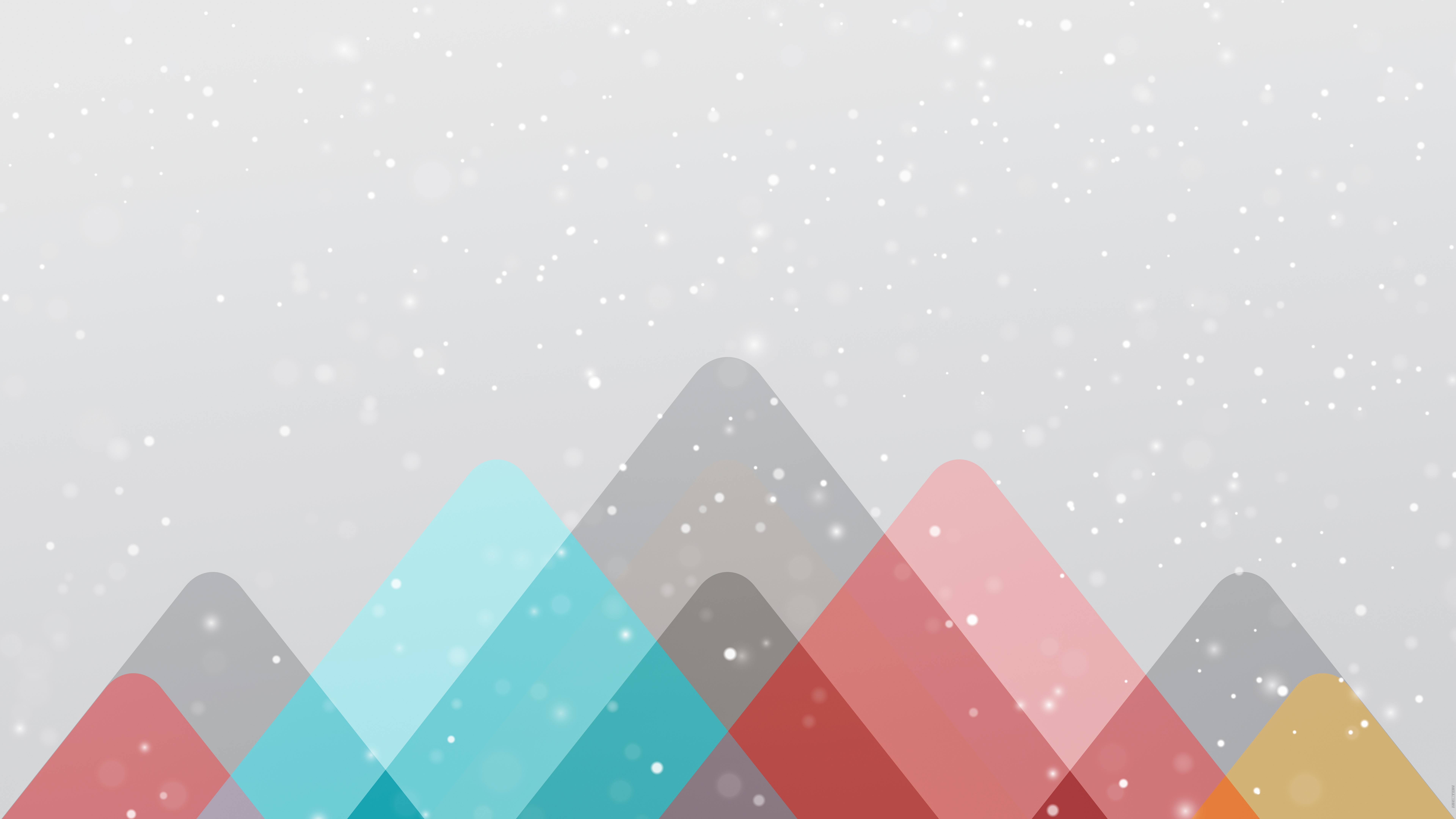 Abstract Mountains with Snowfall HD Wallpaper