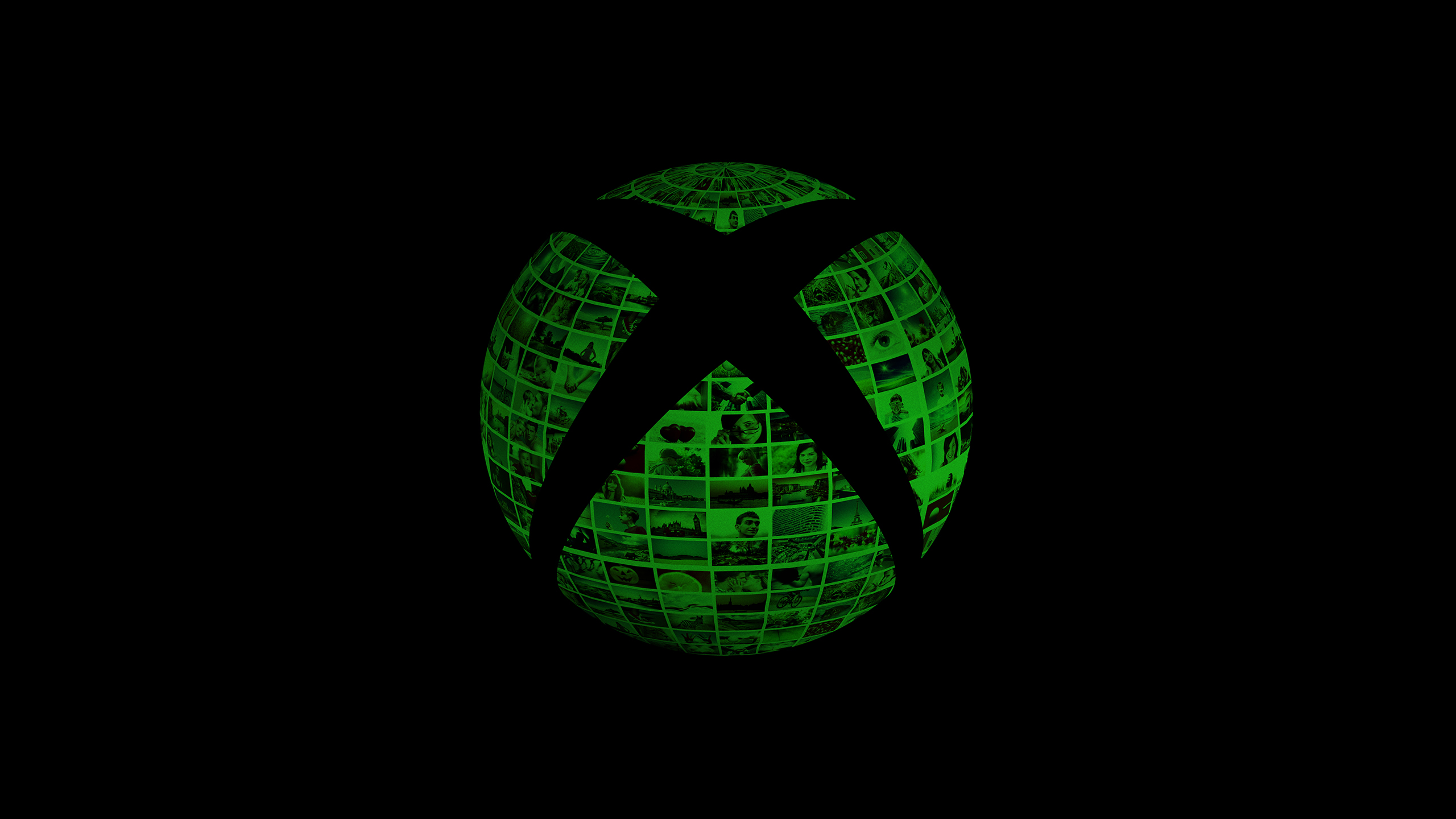 Xbox logo sphere with mosaic of images HD Wallpaper
