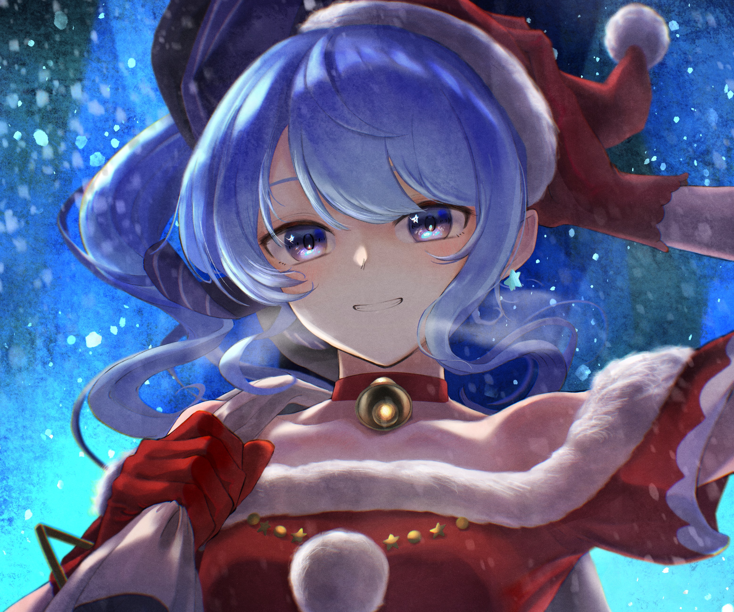 Hoshimachi Suisei from Hololive wearing a Santa outfit HD Wallpaper
