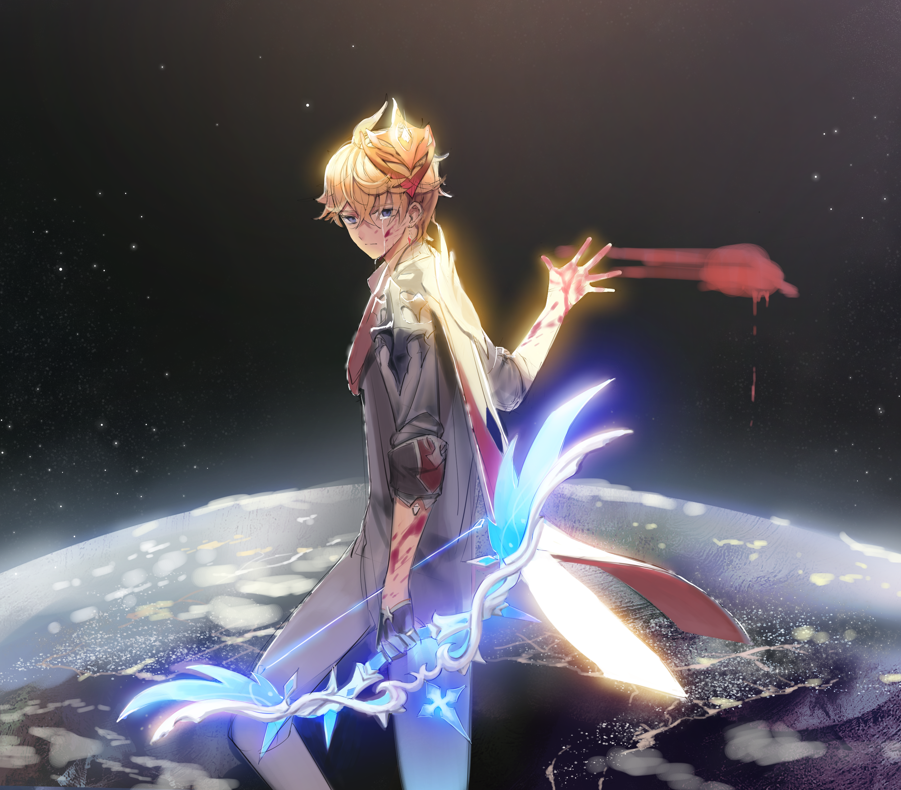 Tartaglia Childe from Genshin Impact with bow HD Wallpaper