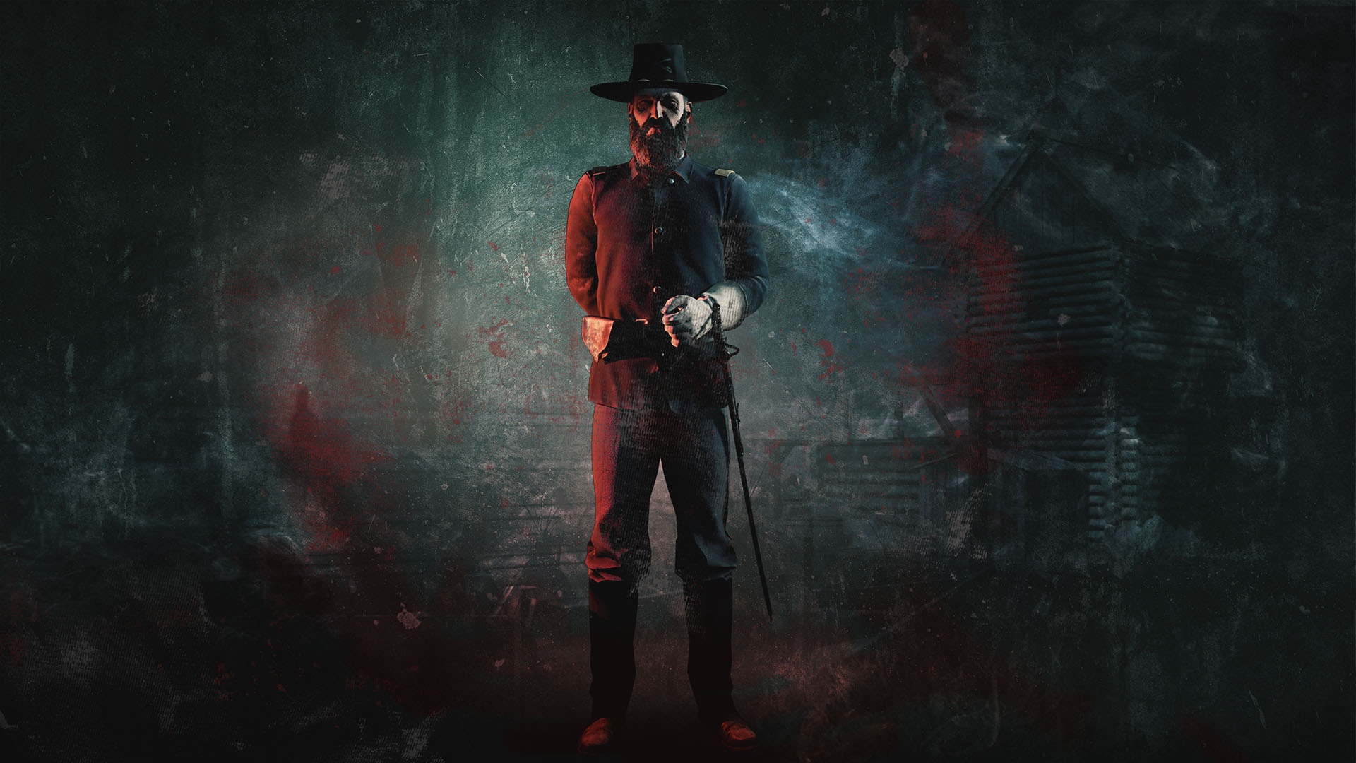 Man in Civil War Uniform with Sword HD Wallpaper
