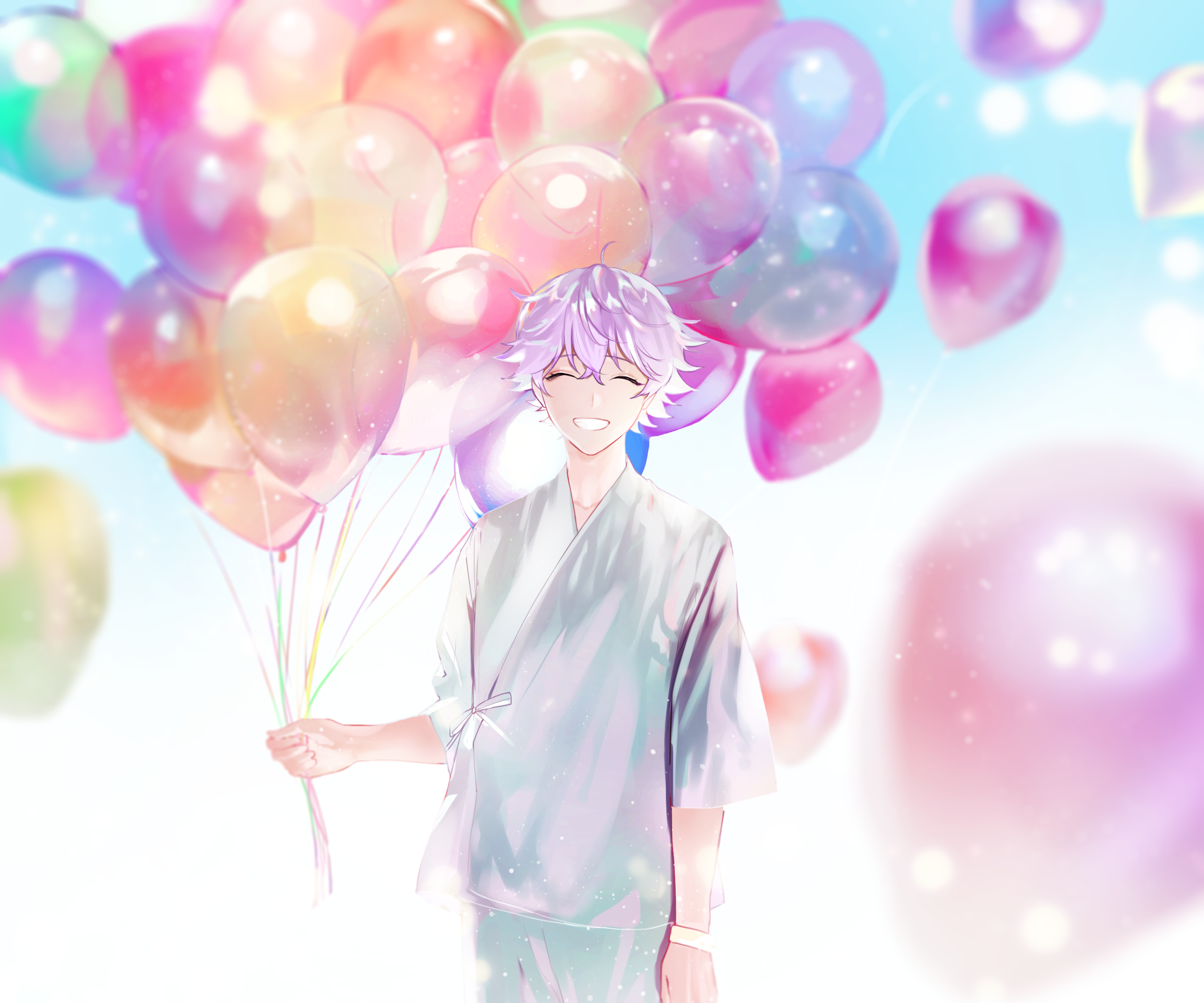 Nayuta Yatonokami from Paradox Live holding balloons HD Wallpaper