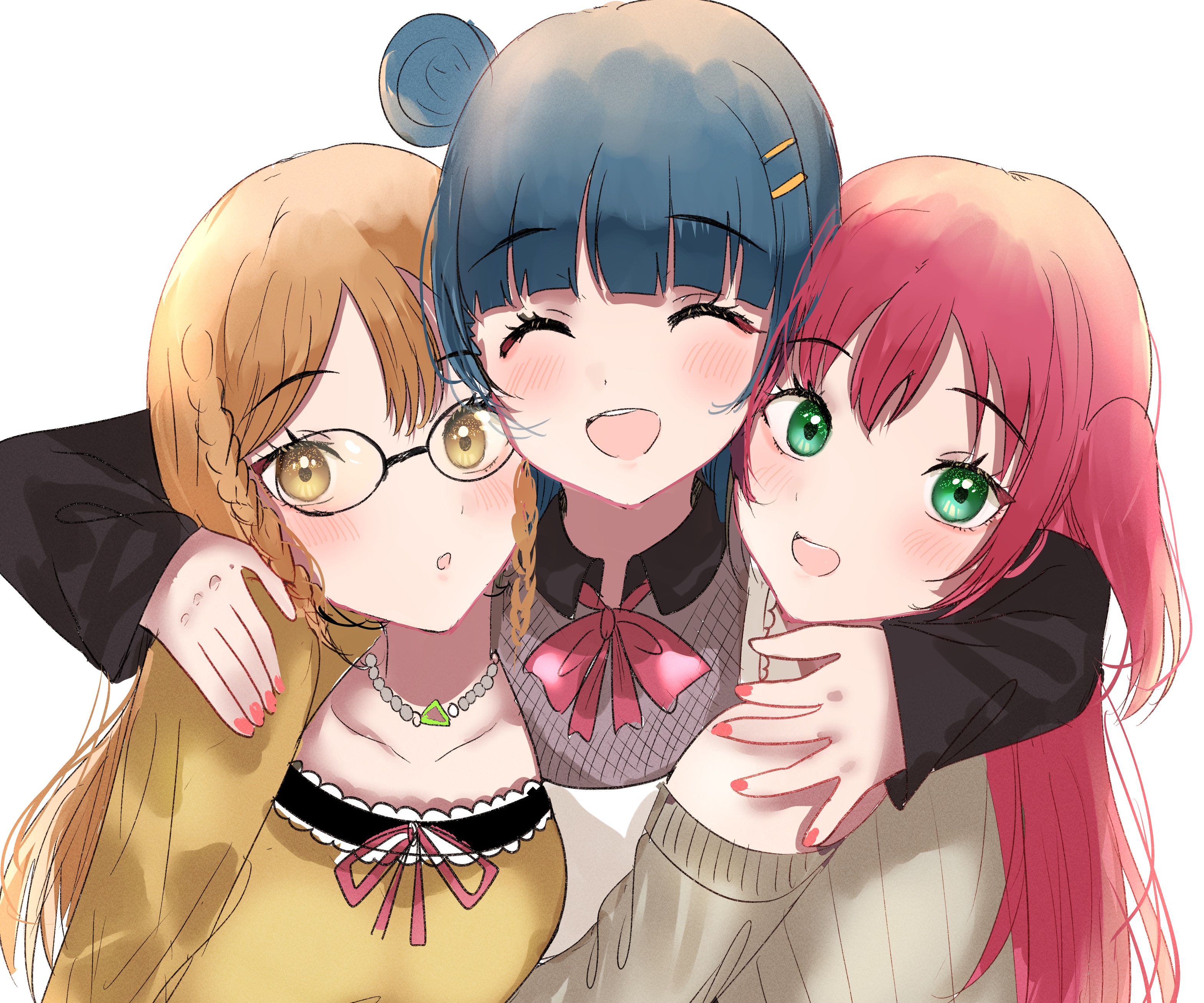 Yoshiko Tsushima, Hanamaru Kunikida, and Ruby Kurosawa from Love Live! Sunshine!! HD Wallpaper