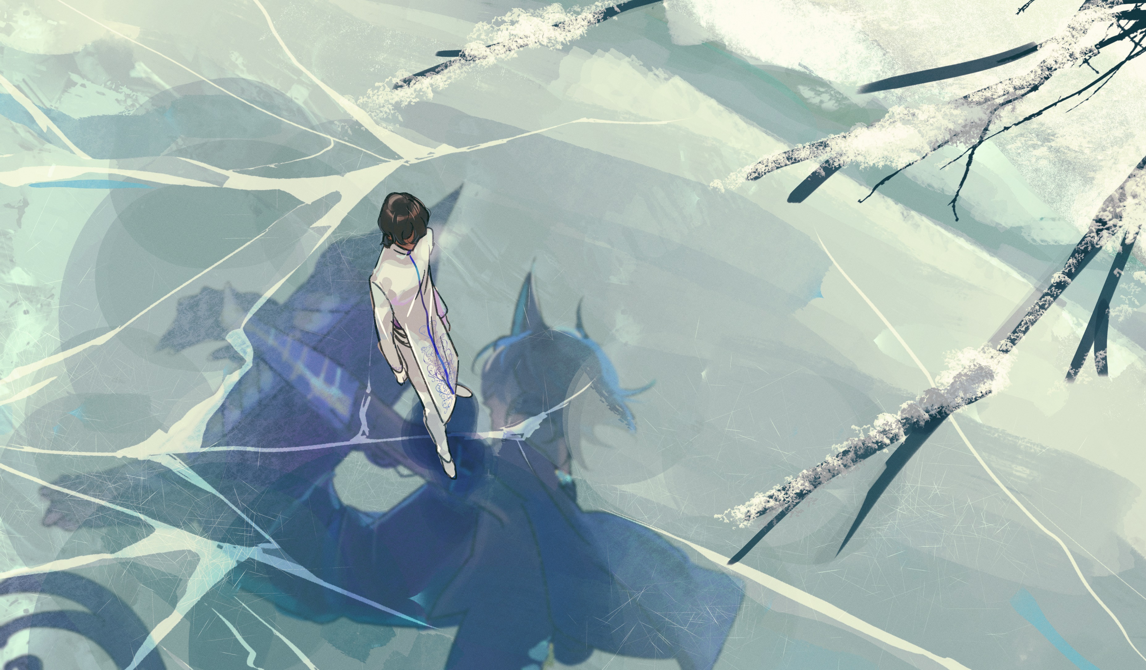 Arjuna Alter from Fate/Grand Order on ice HD Wallpaper