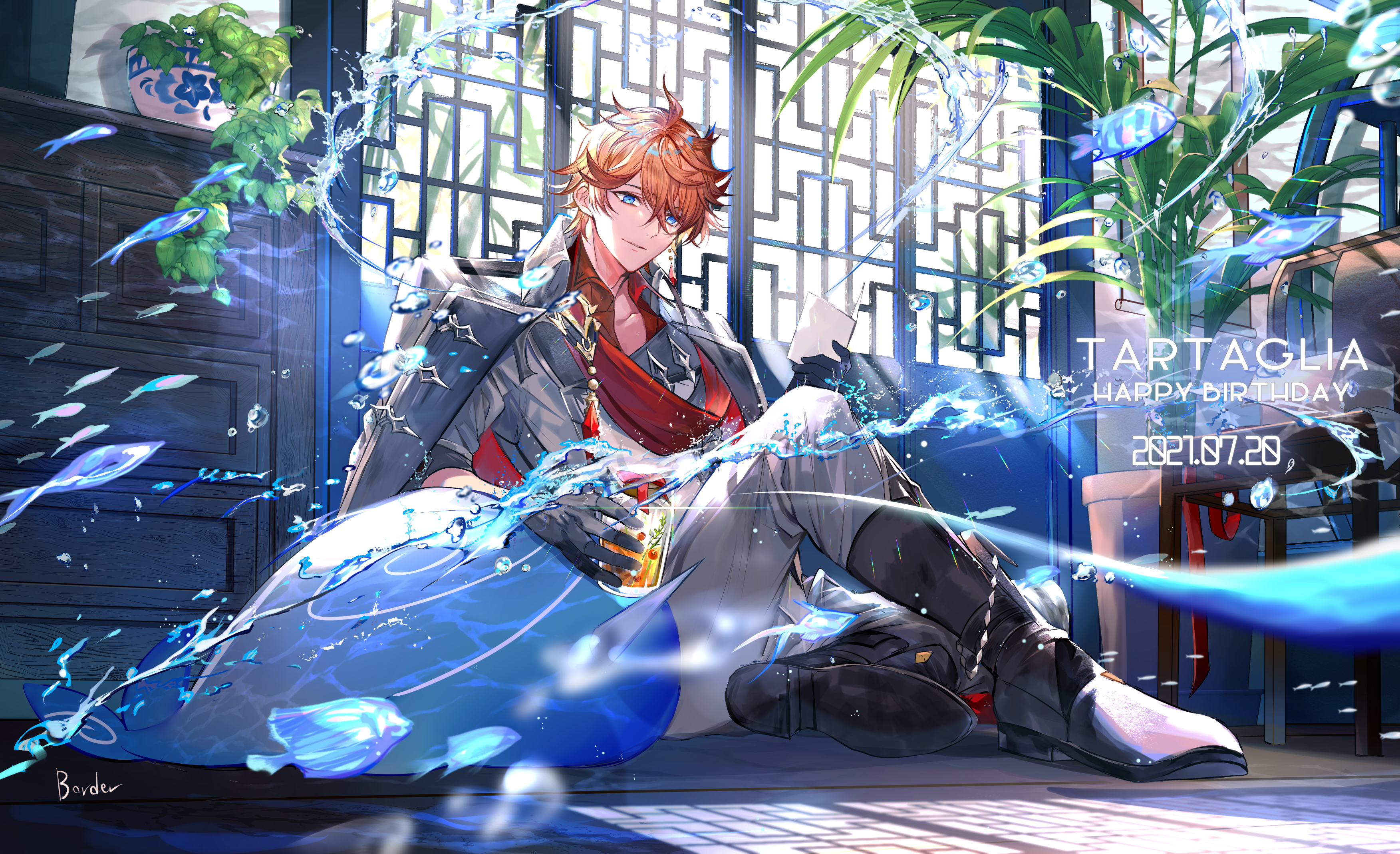 Tartaglia Childe from Genshin Impact HD Wallpaper