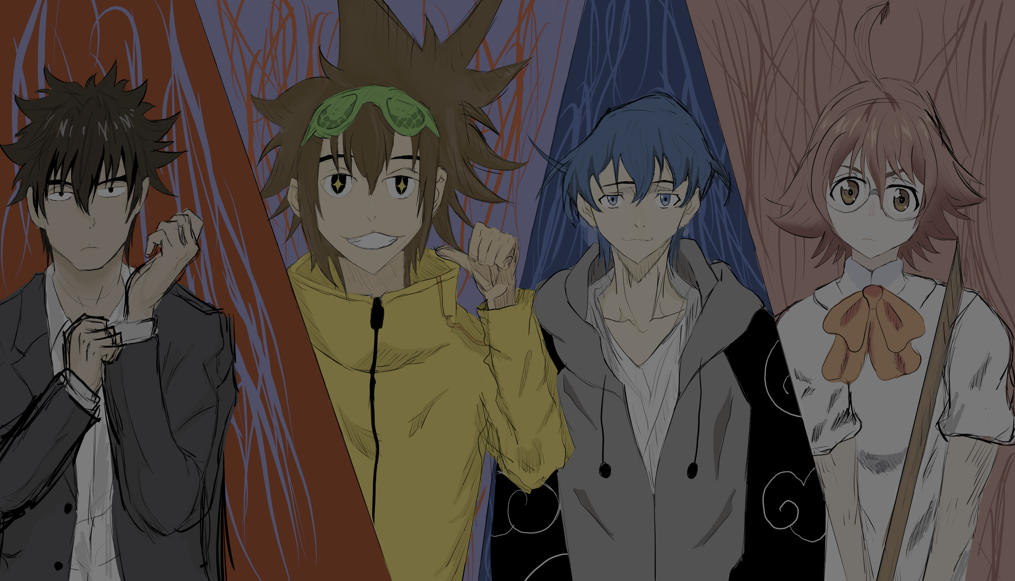 The God of Highschool characters: Jin Mori, Park Ilpyo, Han Daewi, Yu Mira HD Wallpaper