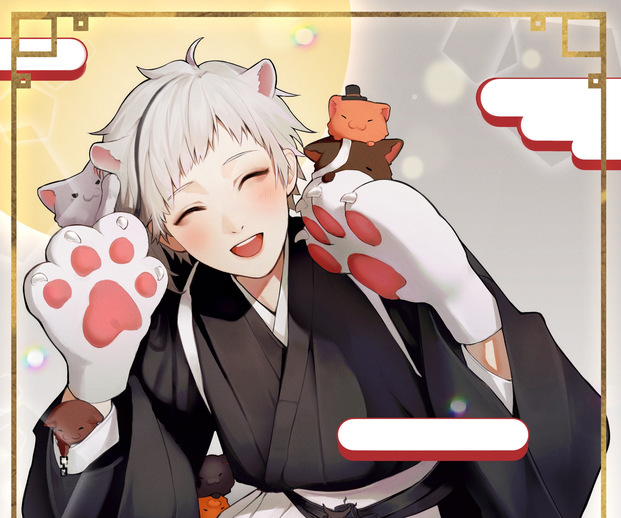 Atsushi Nakajima from Bungou Stray Dogs with cat companions HD Wallpaper