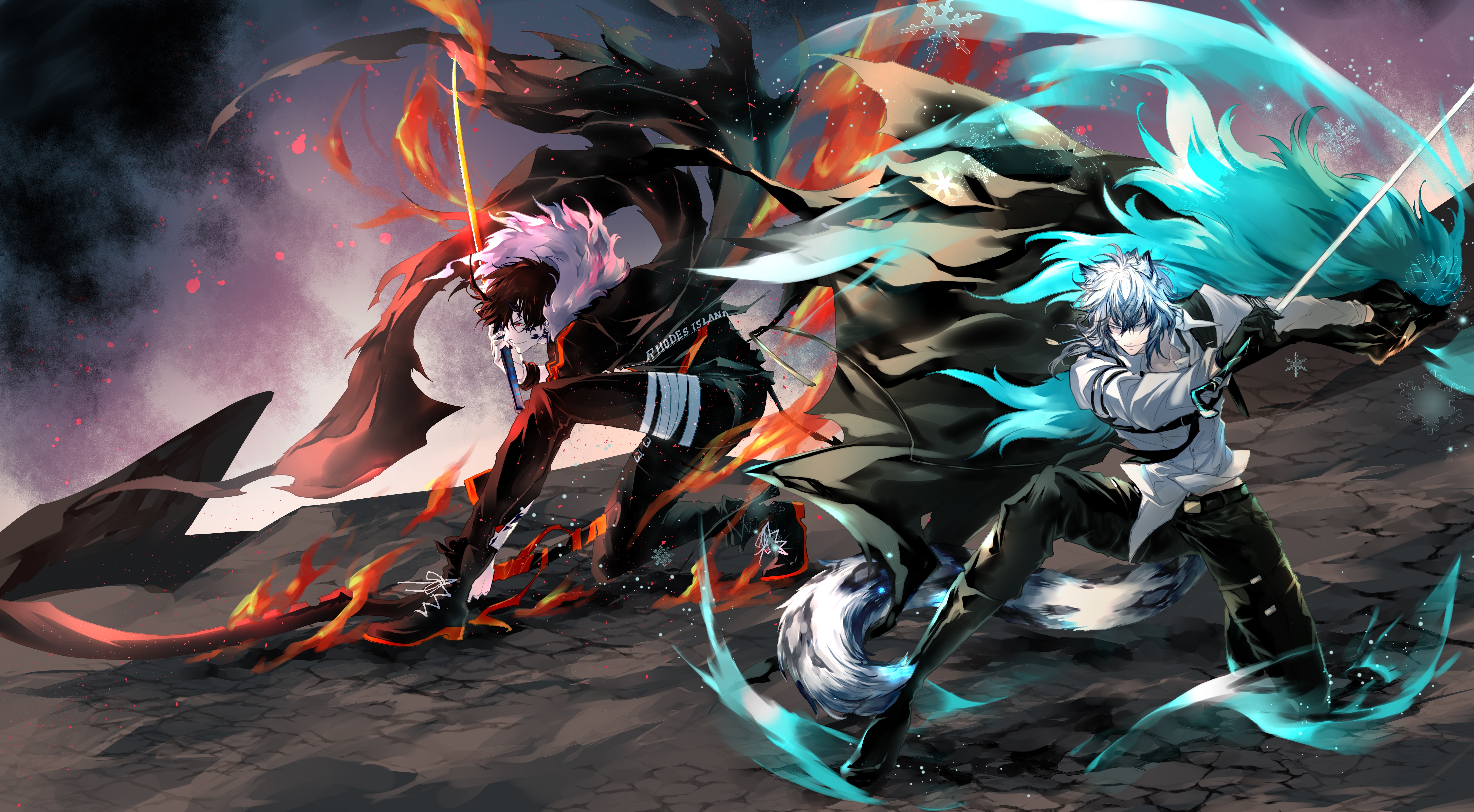 SilverAsh and Flamebringer from Arknights 4K HD Wallpaper