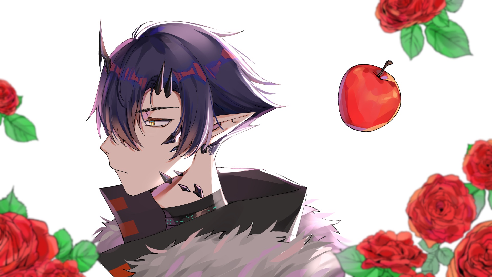 Flamebringer from Arknights with roses and apple HD Wallpaper