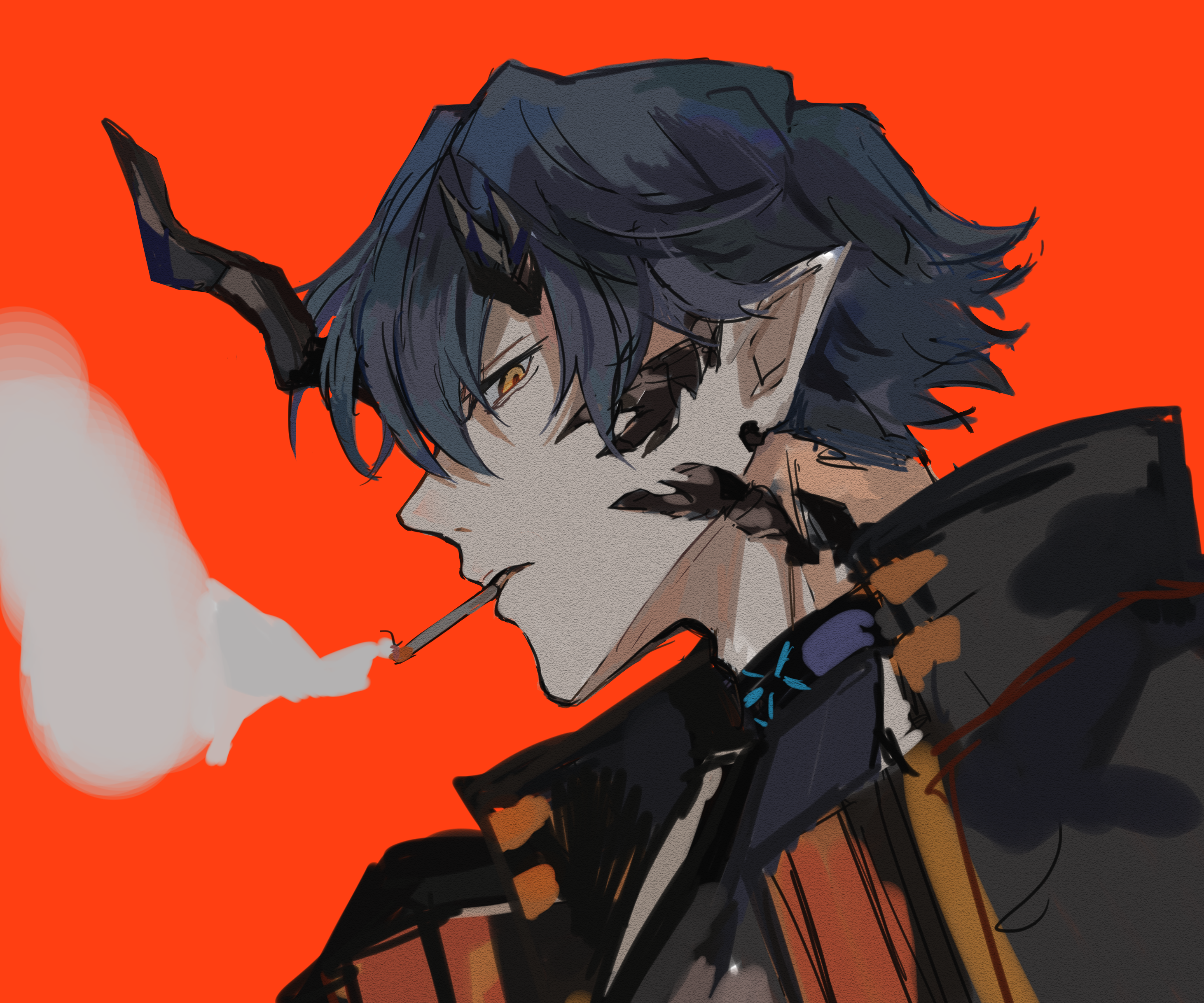 Flamebringer from Arknights smoking HD Wallpaper