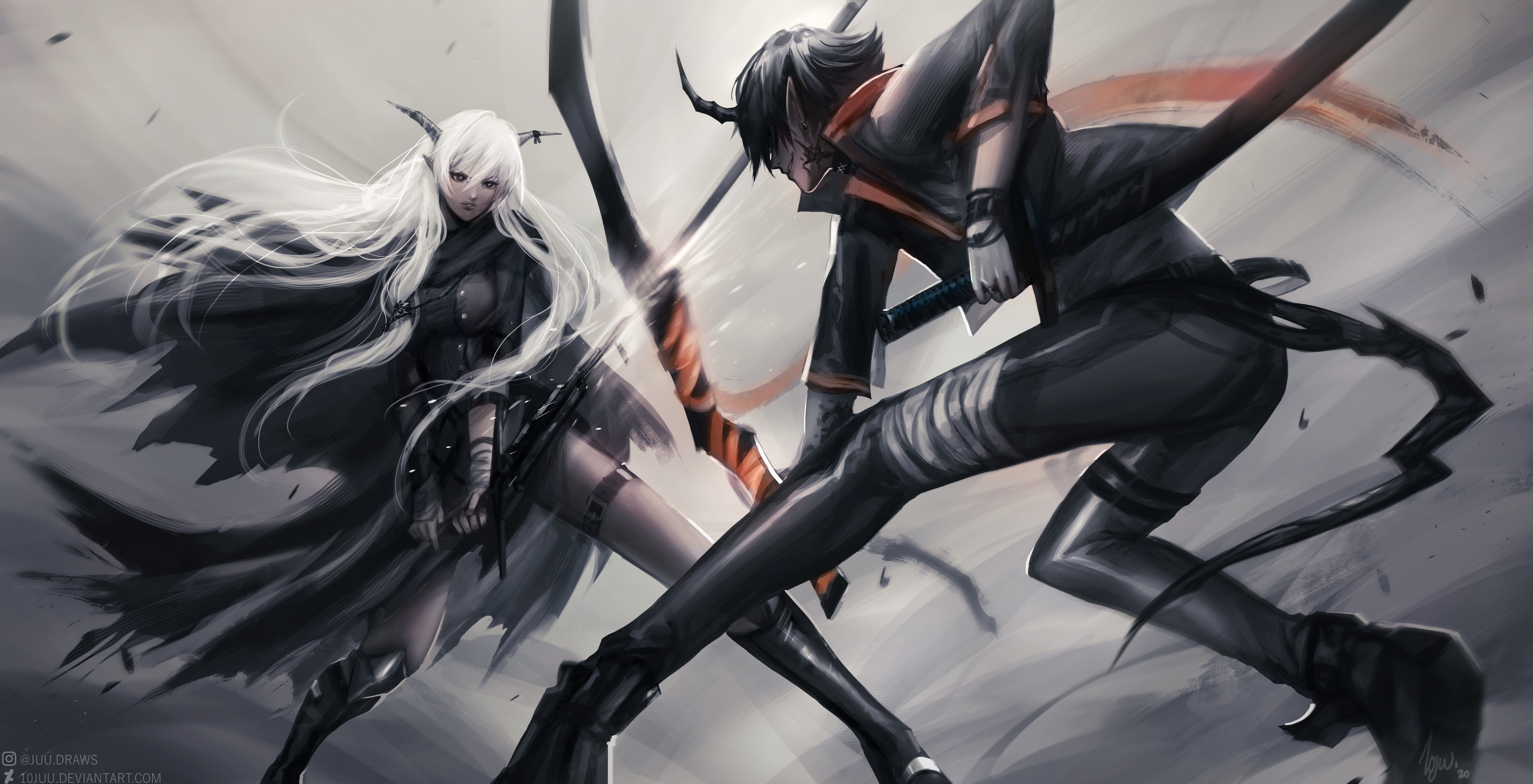 Flamebringer and Shining from Arknights 4K HD Wallpaper