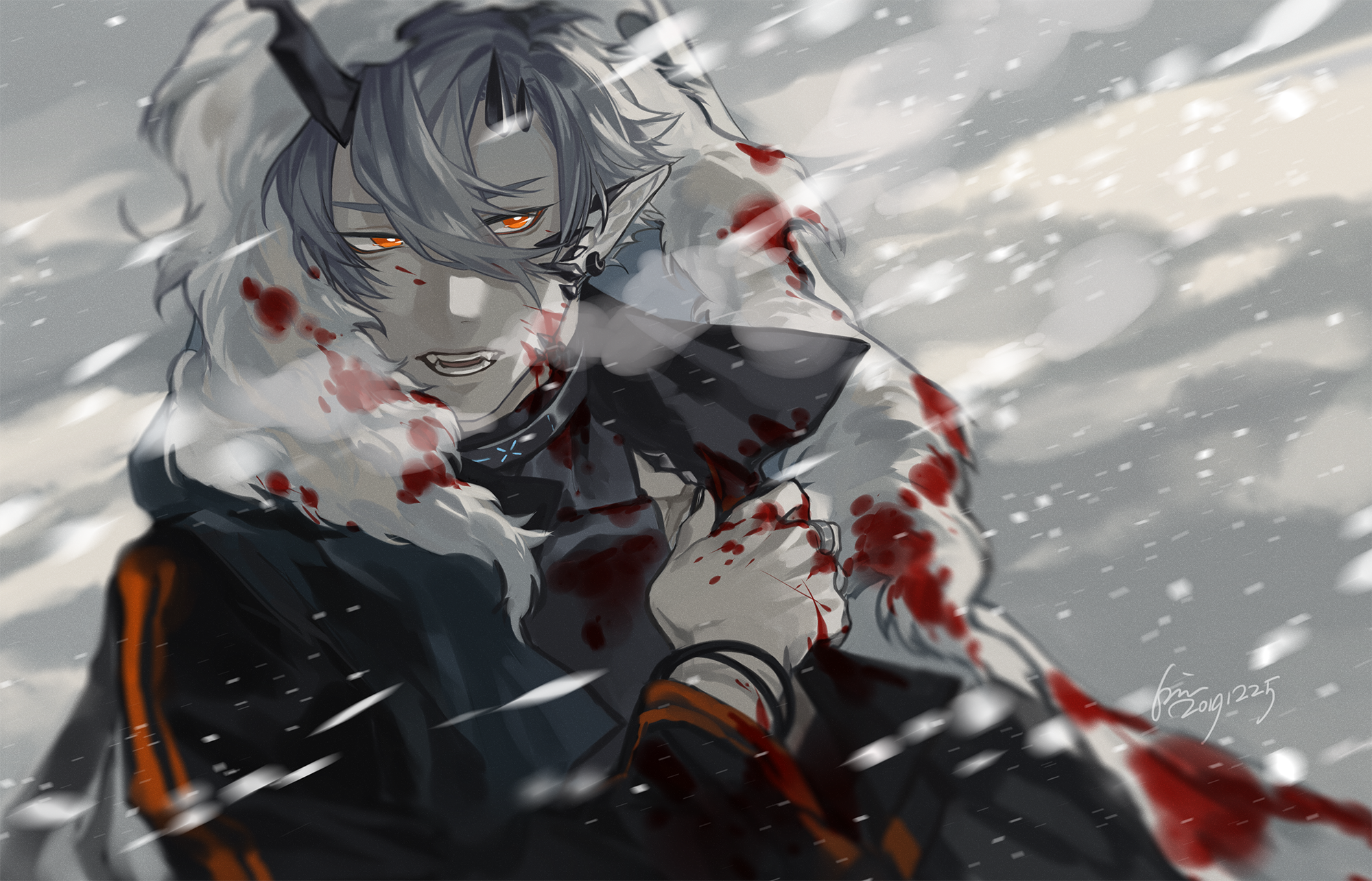 Flamebringer from Arknights in snow HD Wallpaper
