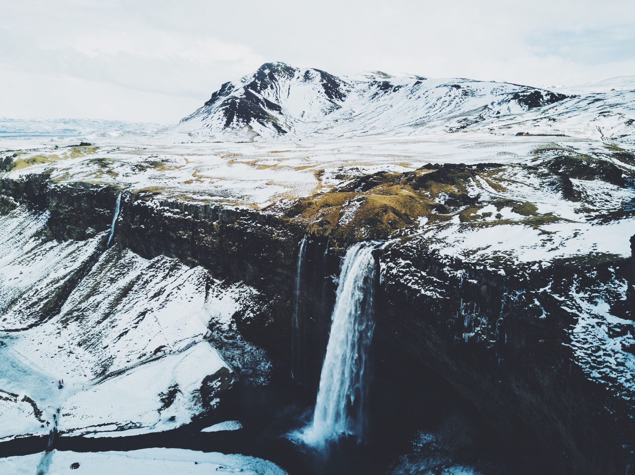 Seljalandsfoss Waterfall in Winter, Iceland HD Wallpaper