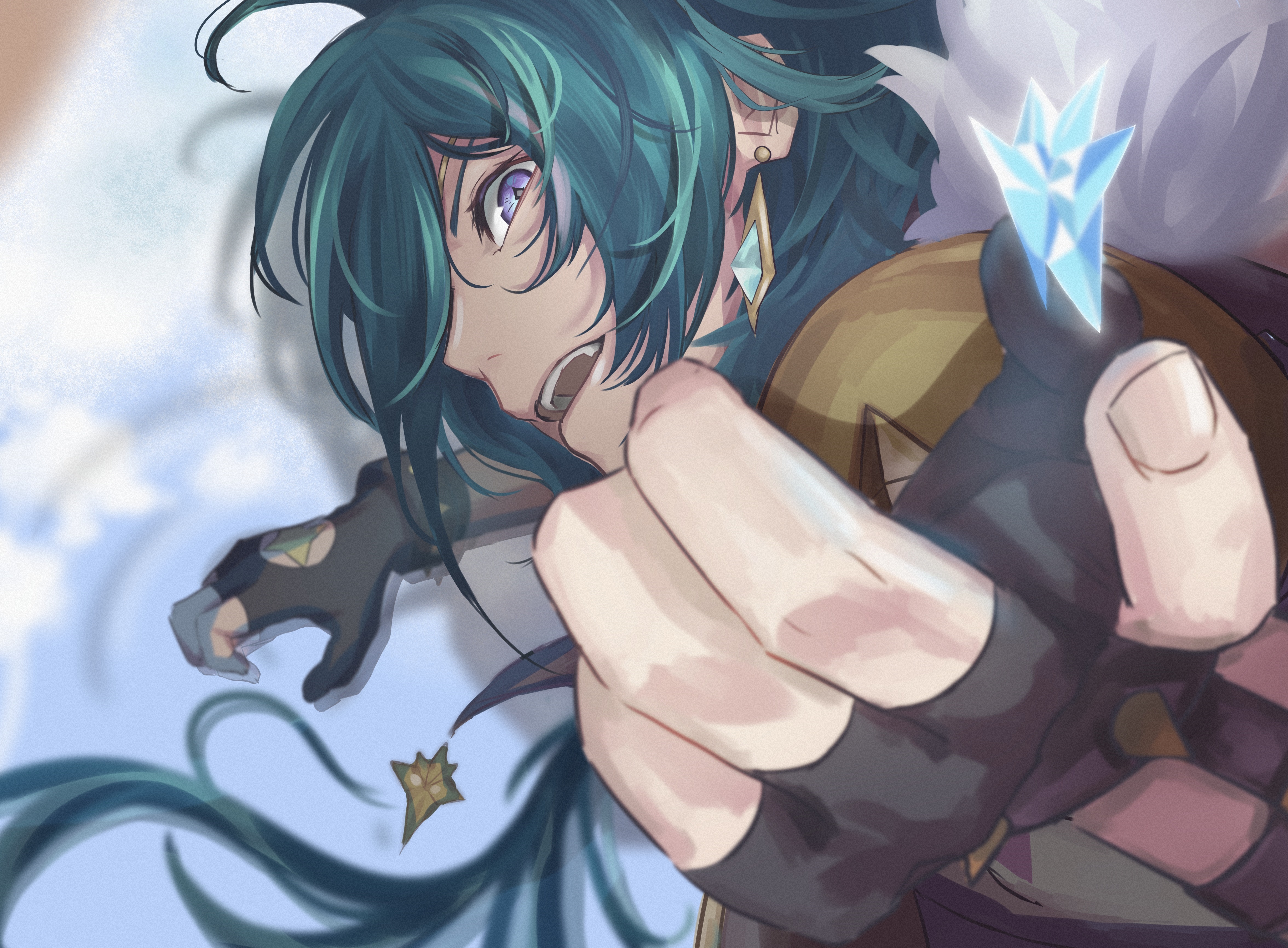 Kaeya from Genshin Impact holding a Cryo Vision HD Wallpaper