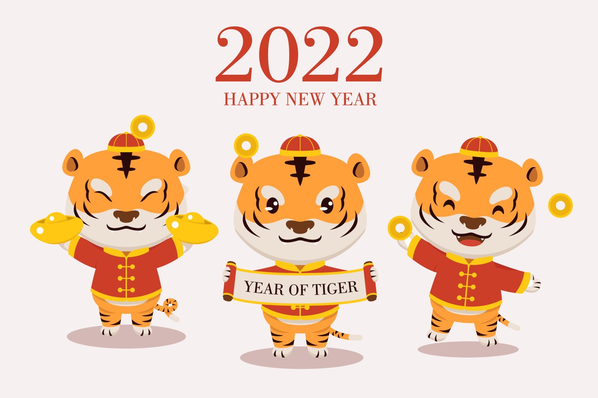 Happy New Year 2022 Year of the Tiger HD Wallpaper