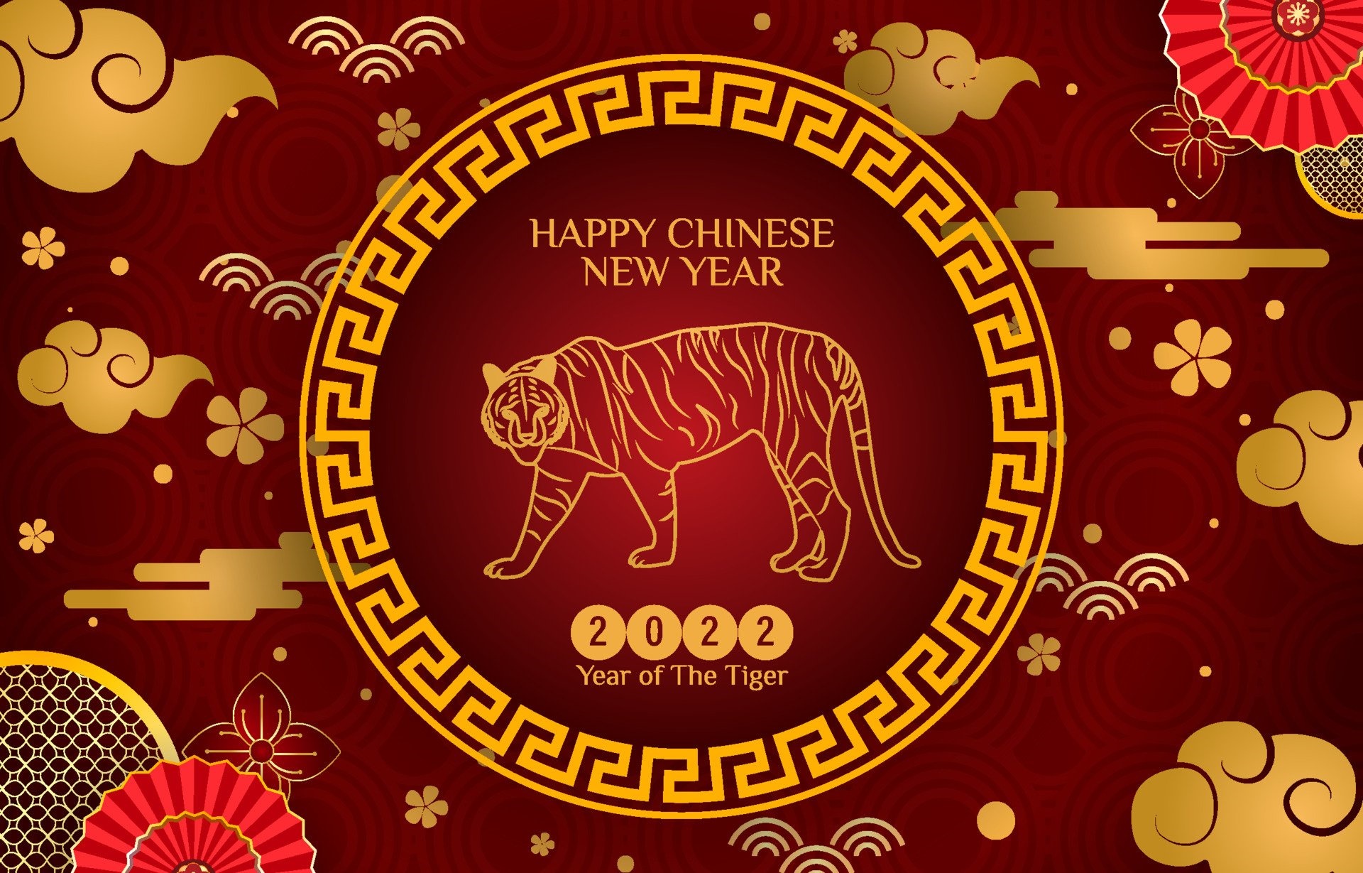 Happy Chinese New Year 2022 Year of the Tiger HD Wallpaper