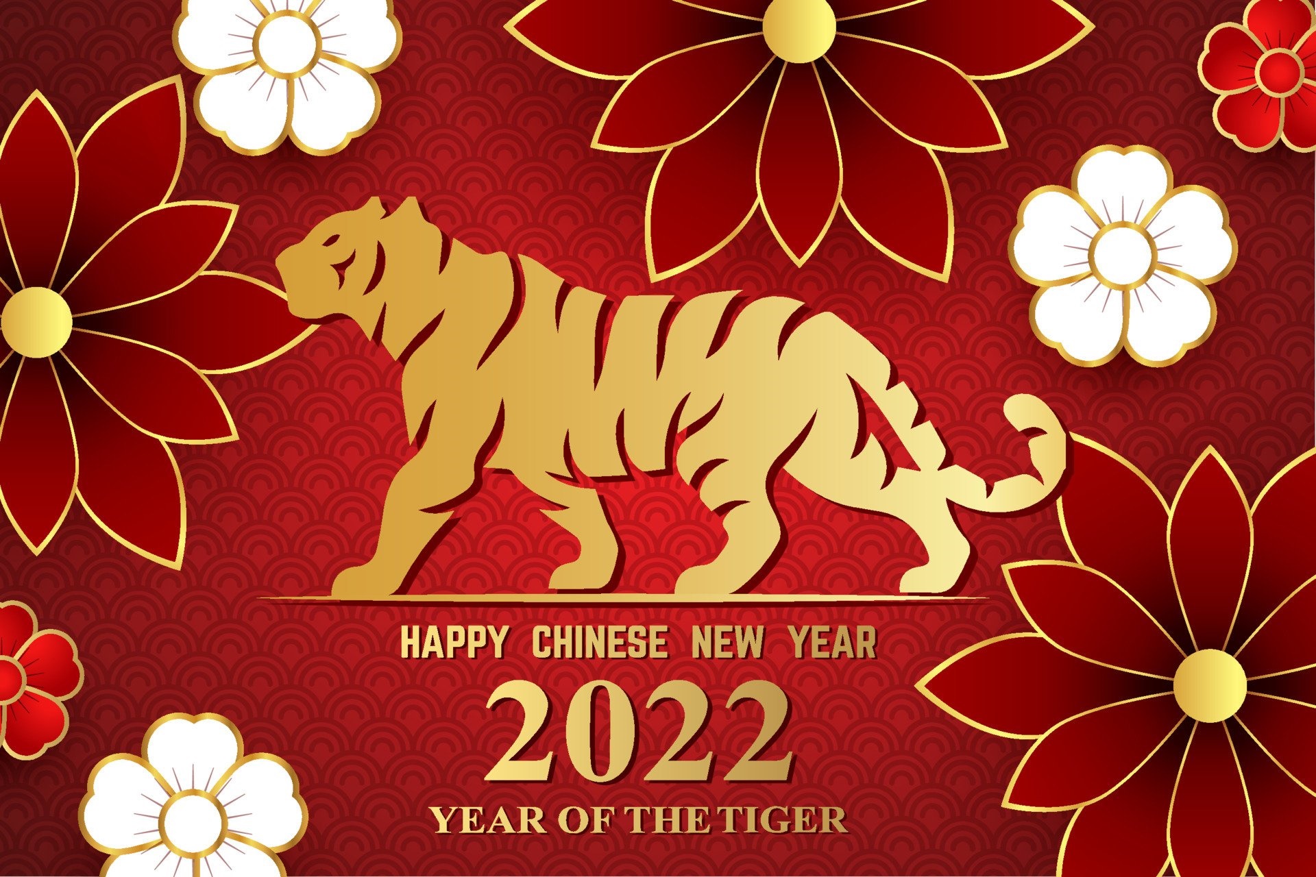 Happy Chinese New Year 2022 Year of the Tiger HD Wallpaper