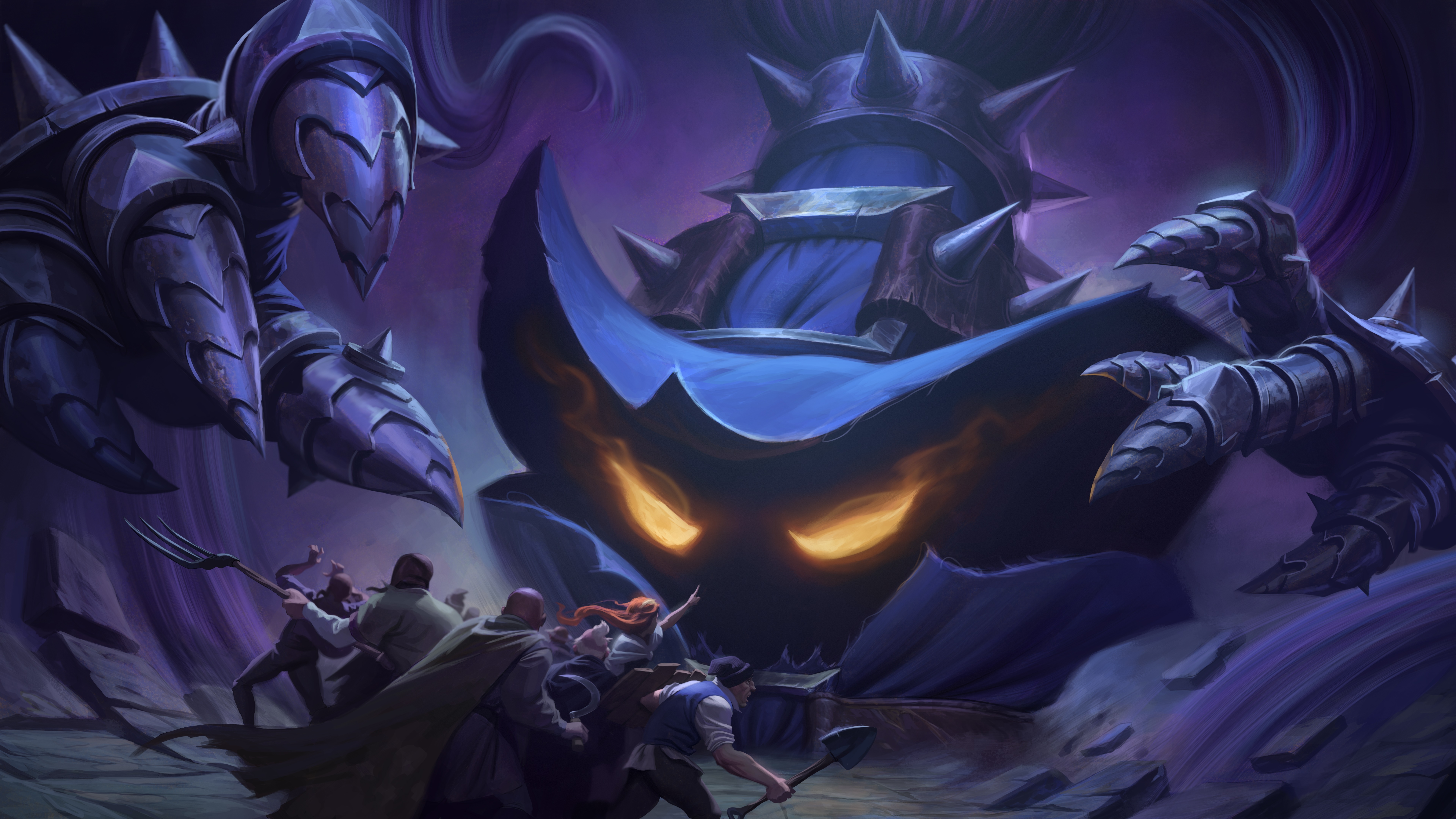 Veigar from League of Legends with villagers HD Wallpaper