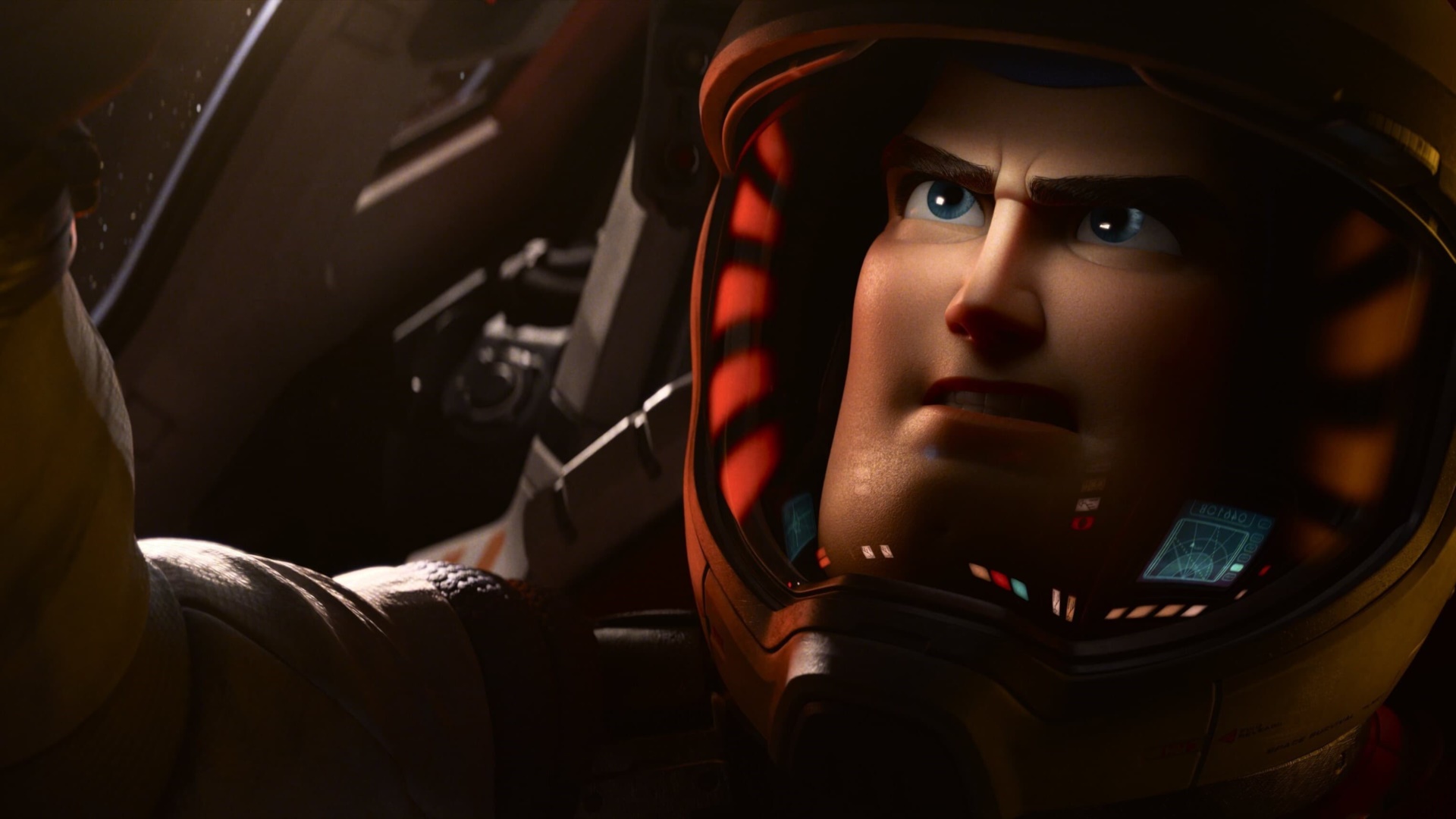 Buzz Lightyear in a spaceship cockpit HD Wallpaper