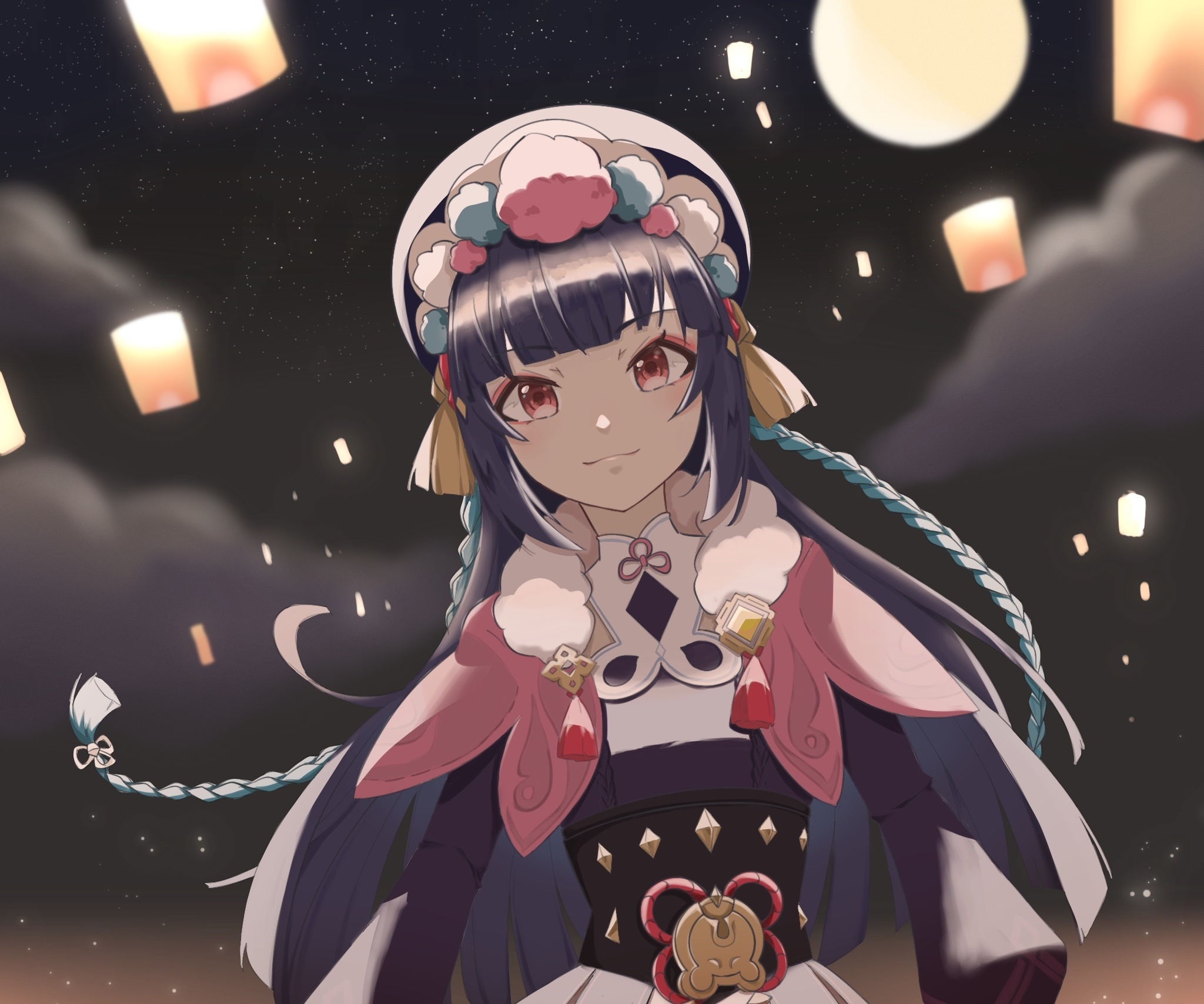 Yun Jin from Genshin Impact with Lanterns HD Wallpaper