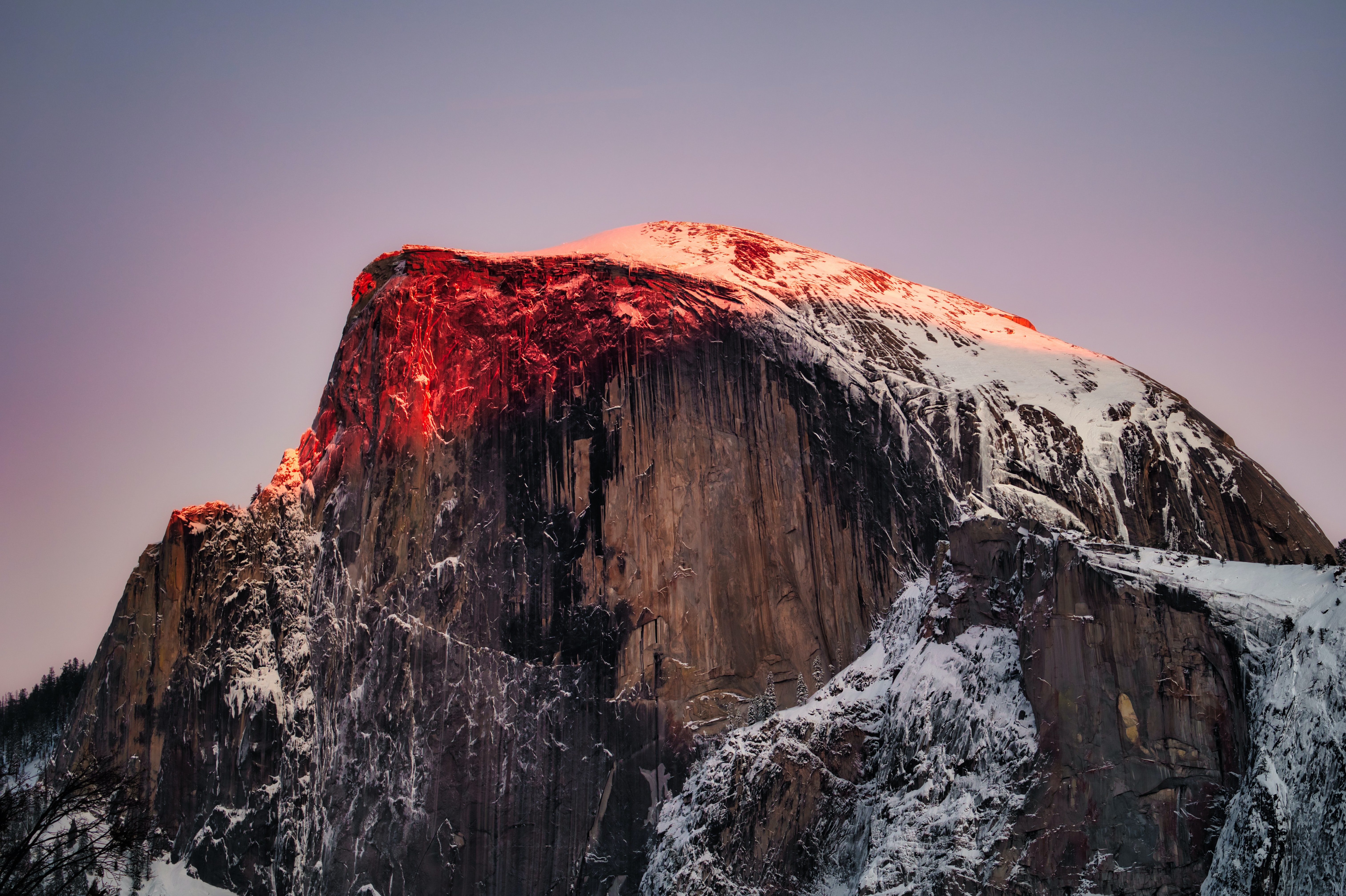 Half Dome mountain in Yosemite National Park at sunset HD Wallpaper