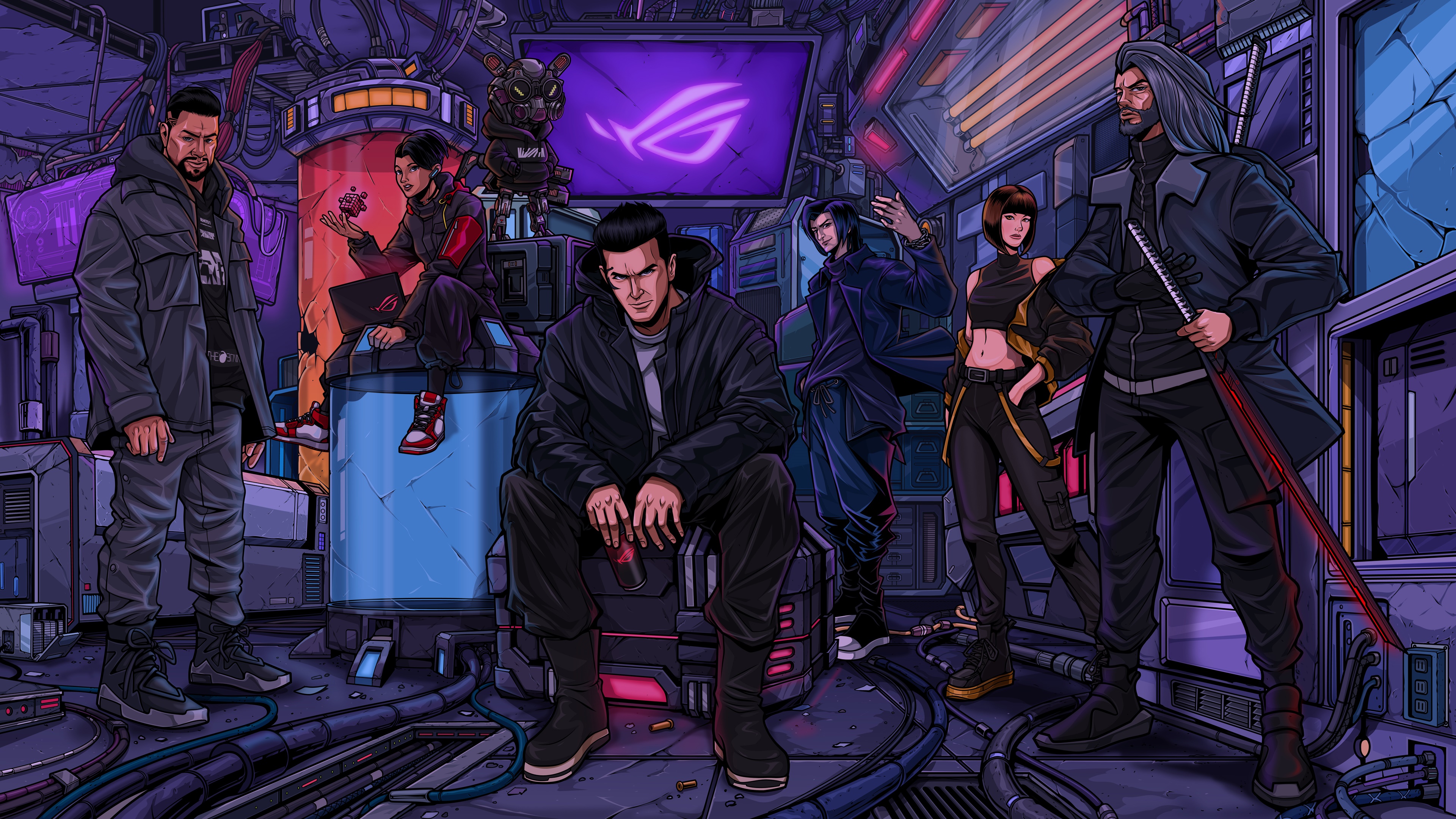 Asus ROG 4K Cyberpunk Group HD Wallpaper