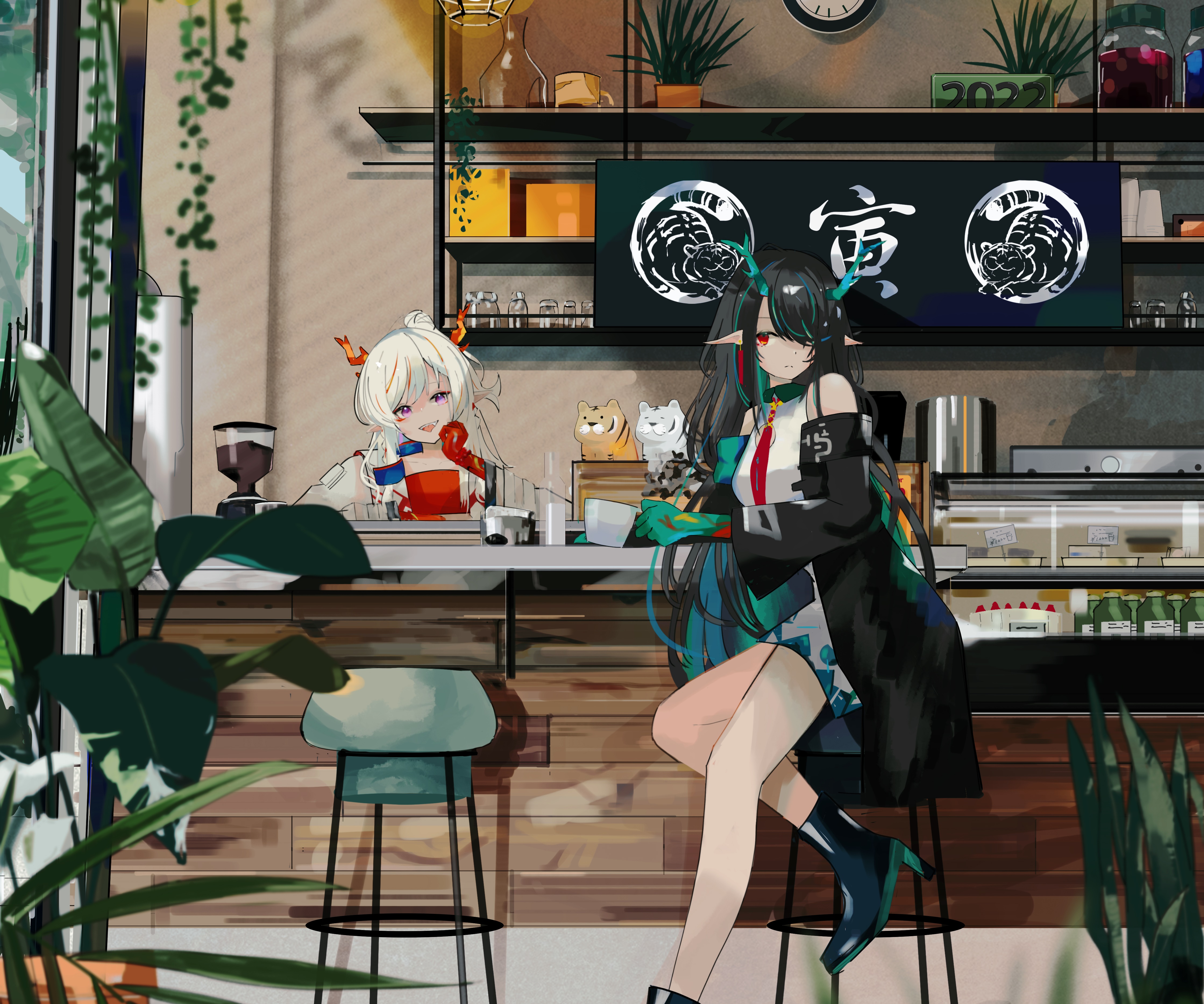 Nian and Dusk from Arknights 4K HD Wallpaper