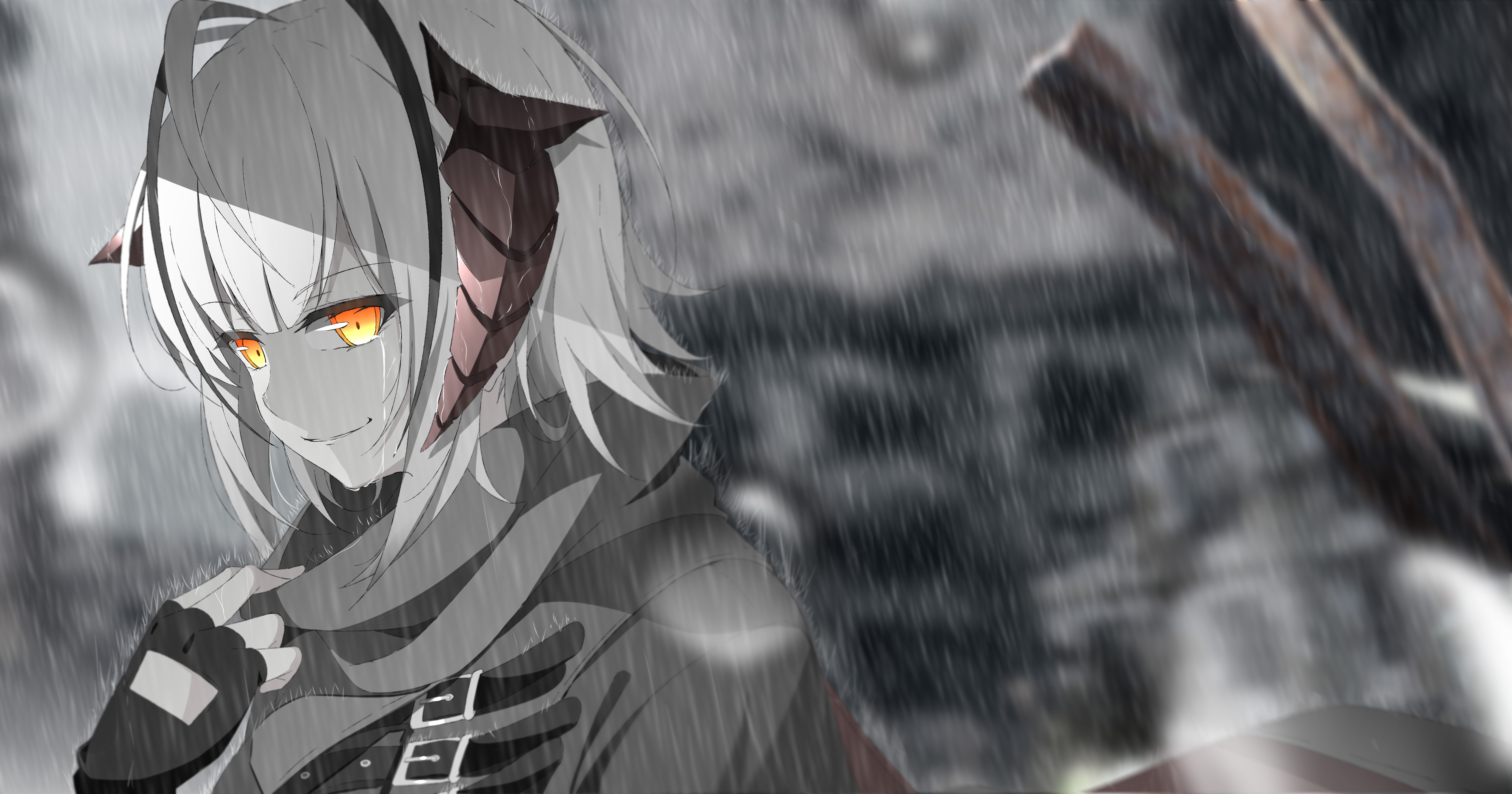 W from Arknights in the rain HD Wallpaper