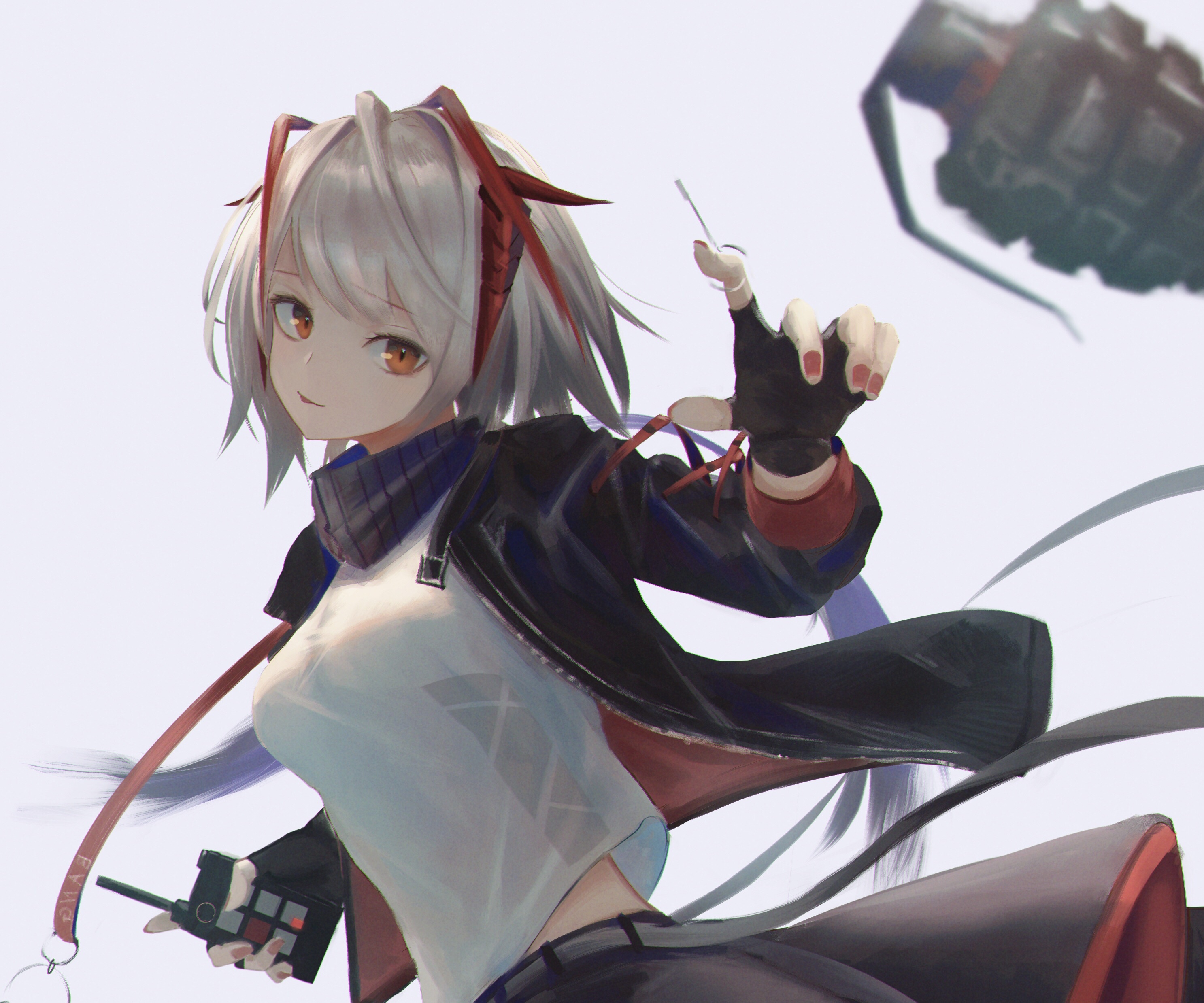 W from Arknights holding a grenade HD Wallpaper