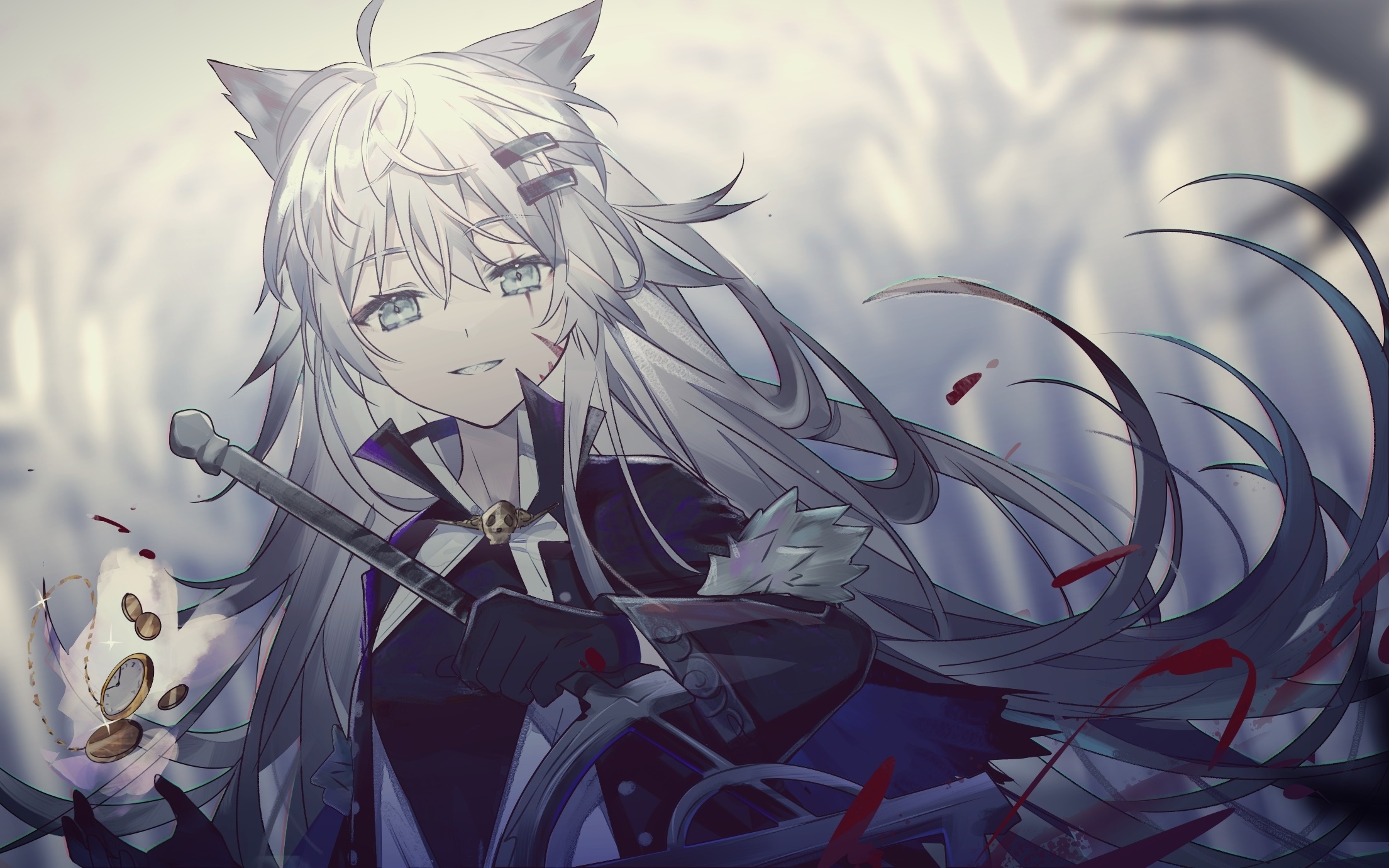 Lappland from Arknights holding a sword HD Wallpaper