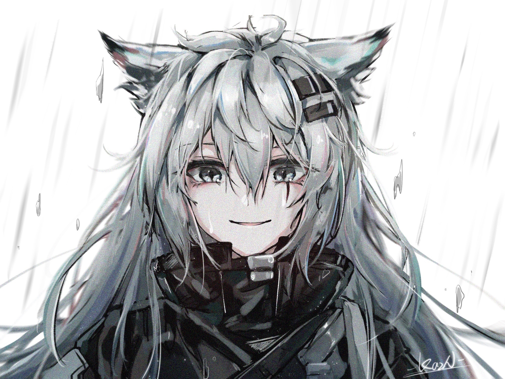 Lappland from Arknights in the rain HD Wallpaper