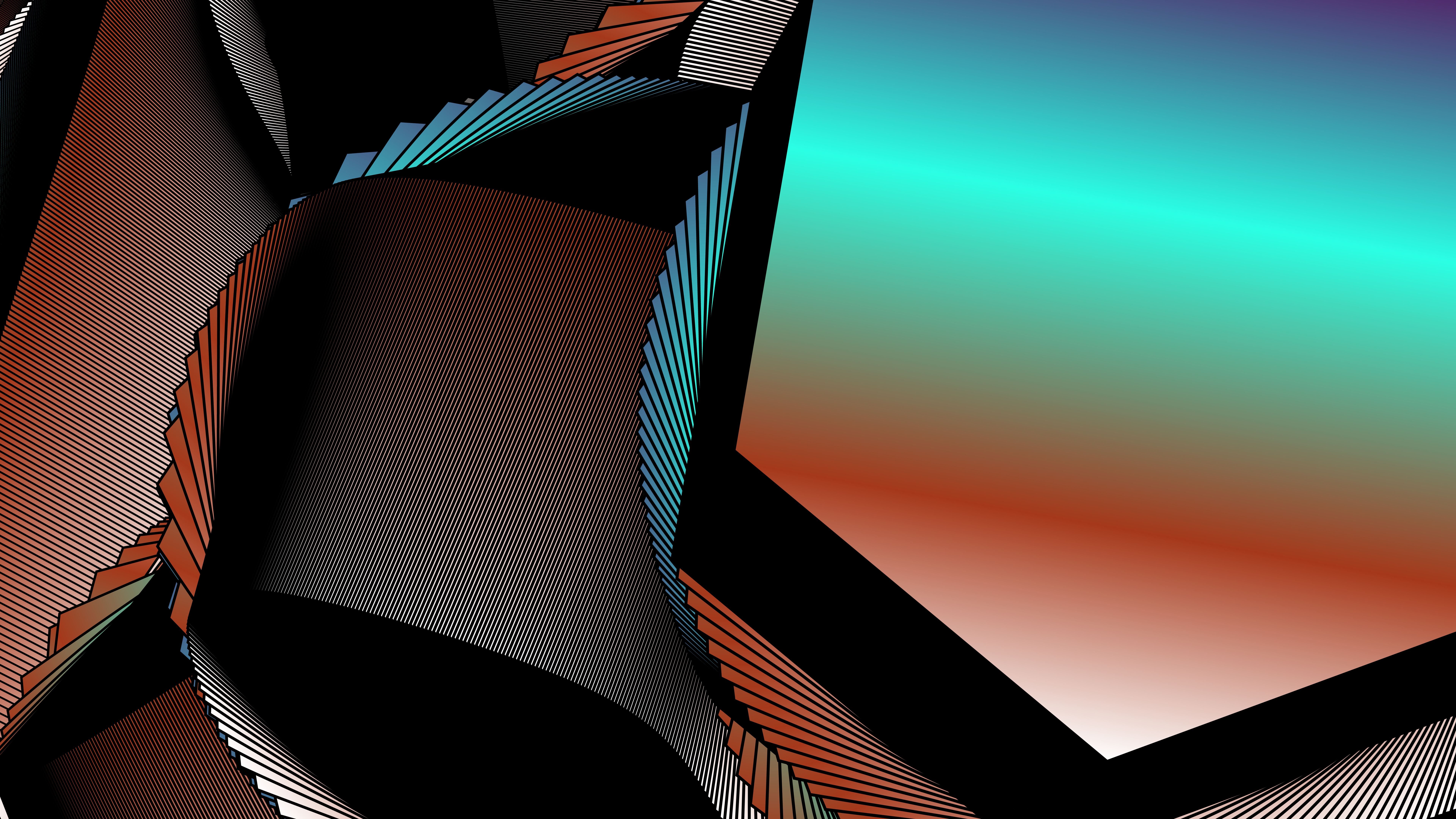 Abstract geometric shapes with gradient colors HD Wallpaper