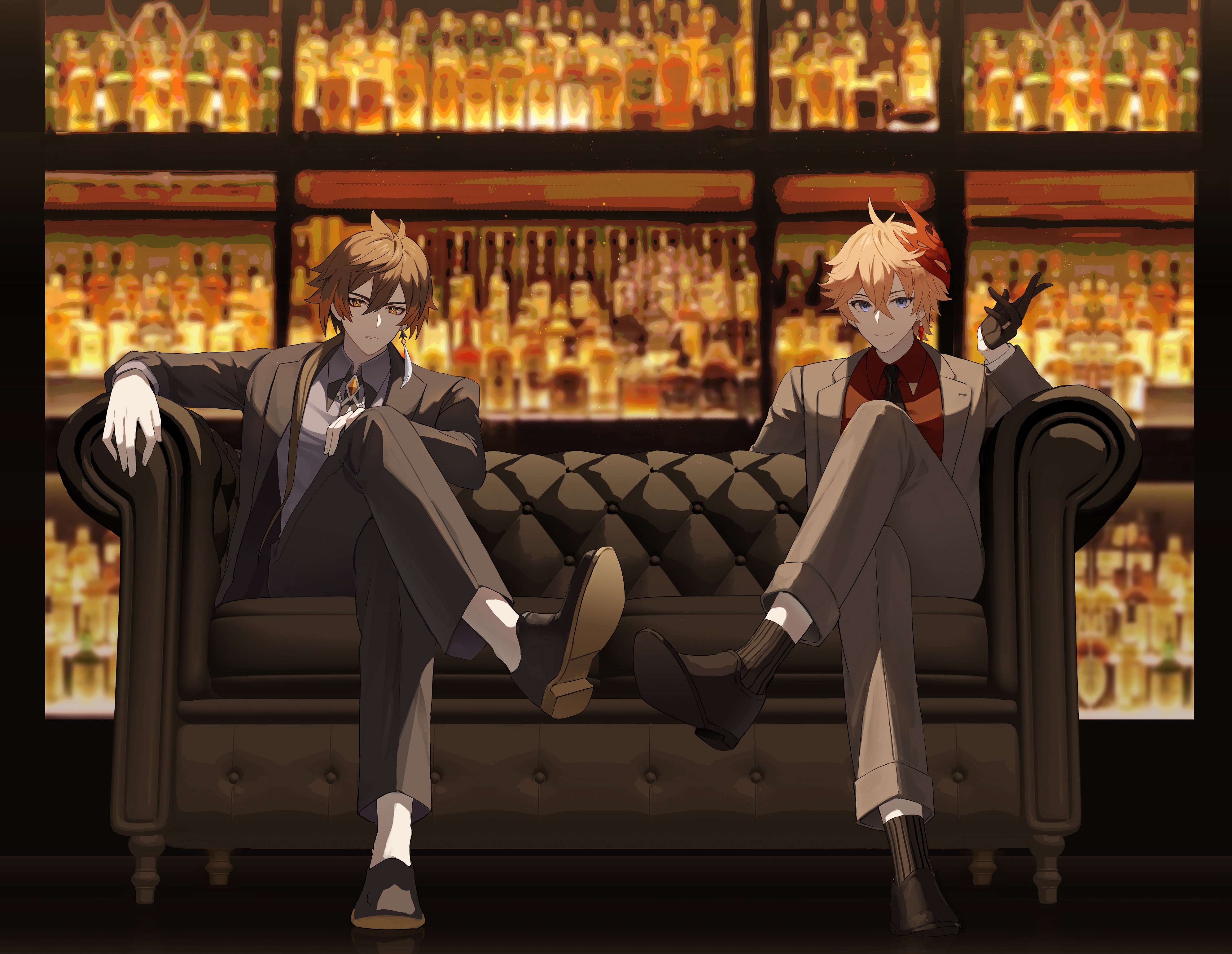 Zhongli and Tartaglia from Genshin Impact 4K HD Wallpaper