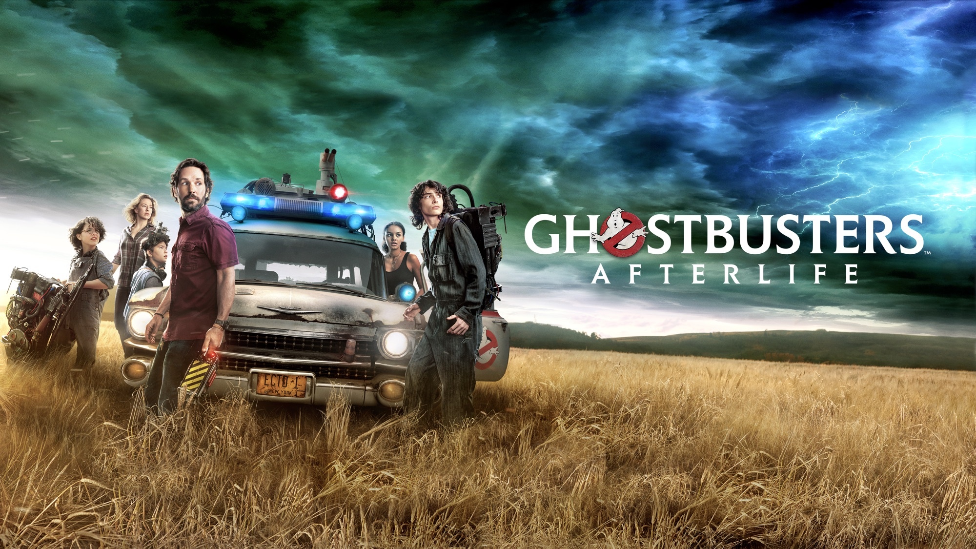 Ghostbusters: Afterlife poster with characters and Ecto-1 HD Wallpaper