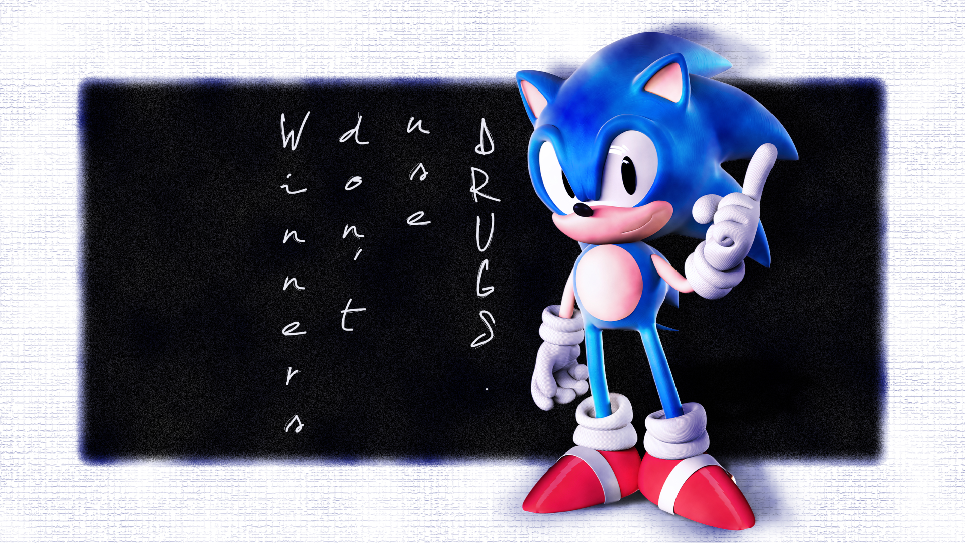 Sonic the Hedgehog on a chalkboard HD Wallpaper