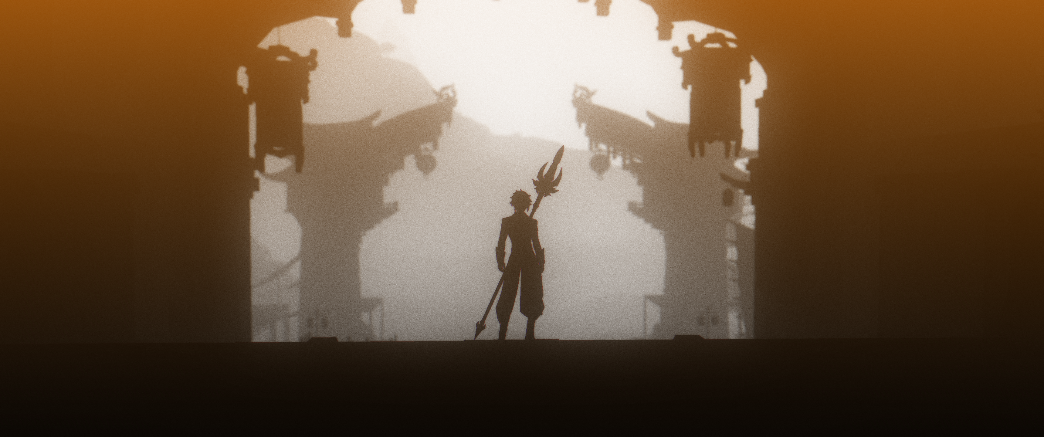 Zhongli from Genshin Impact holding a spear HD Wallpaper