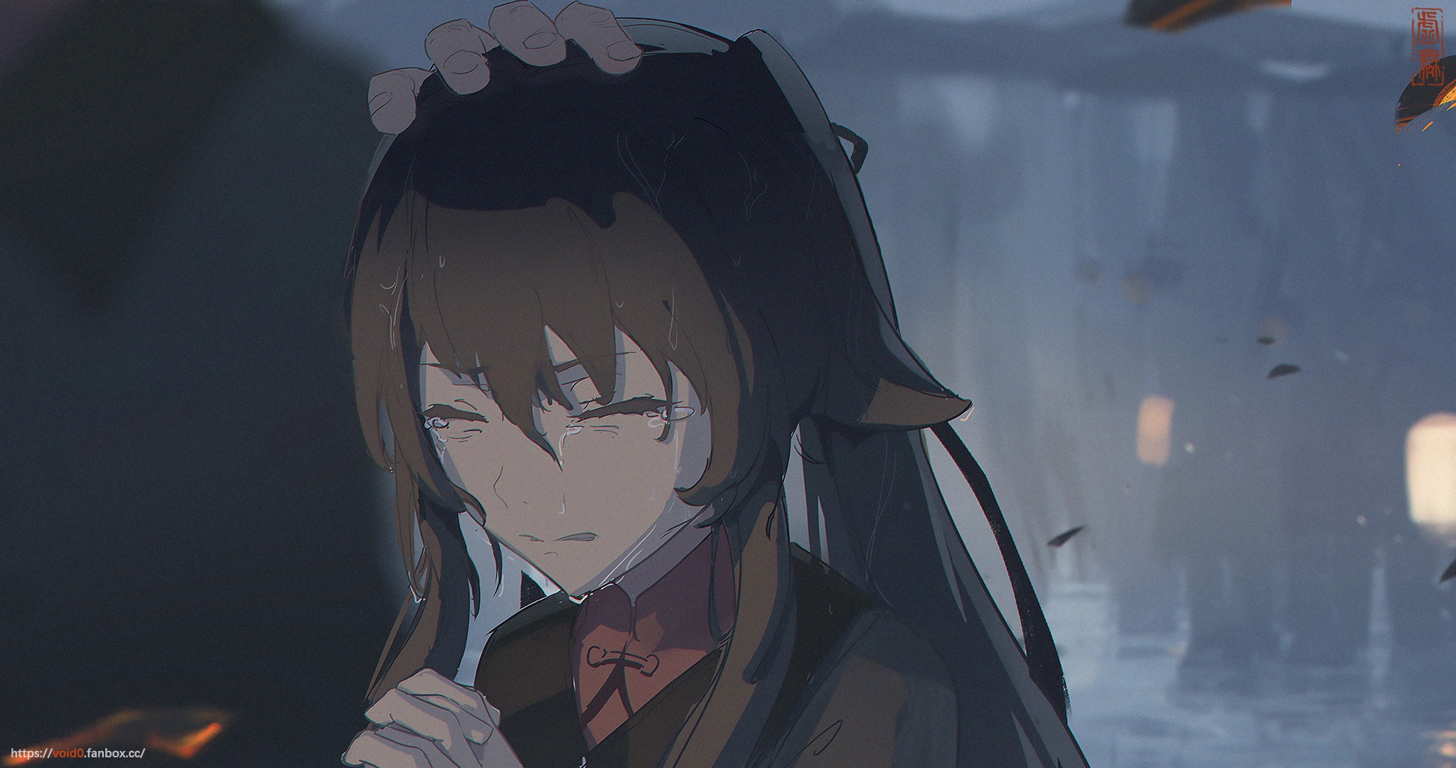 Hu Tao from Genshin Impact crying HD Wallpaper