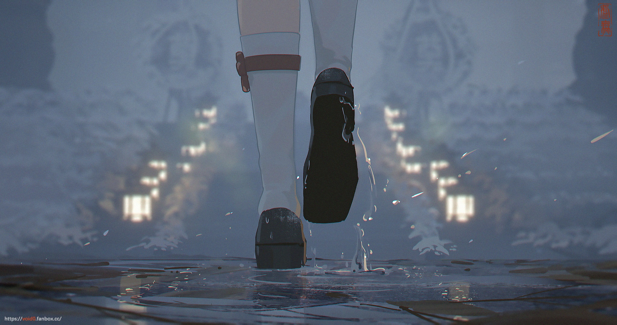 Hu Tao from Genshin Impact walking in snow HD Wallpaper
