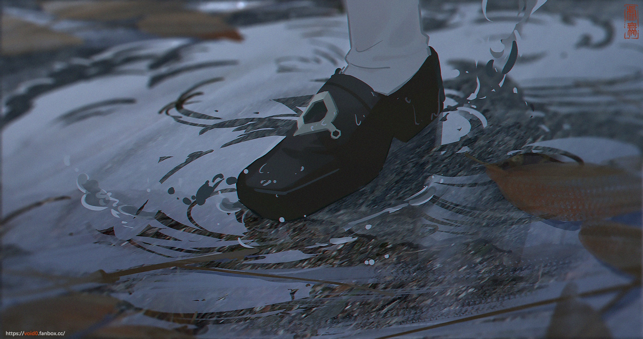 Hu Tao from Genshin Impact walking in water HD Wallpaper