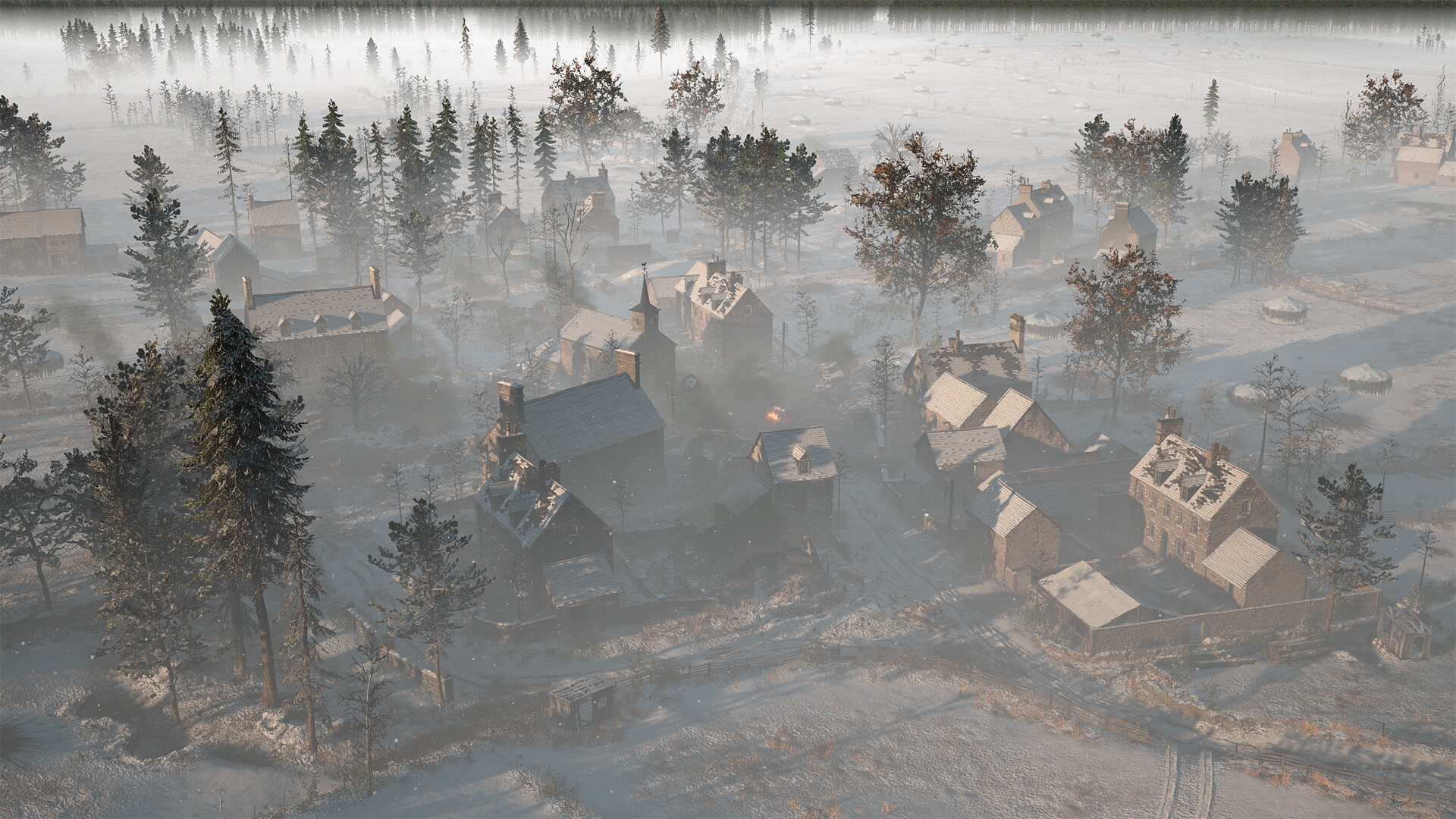 Hell Let Loose village in winter HD Wallpaper