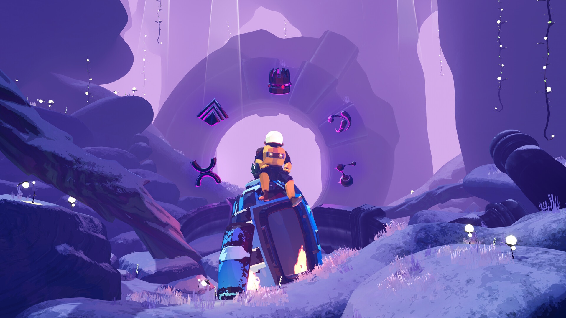 Risk of Rain 2 character in alien landscape HD Wallpaper