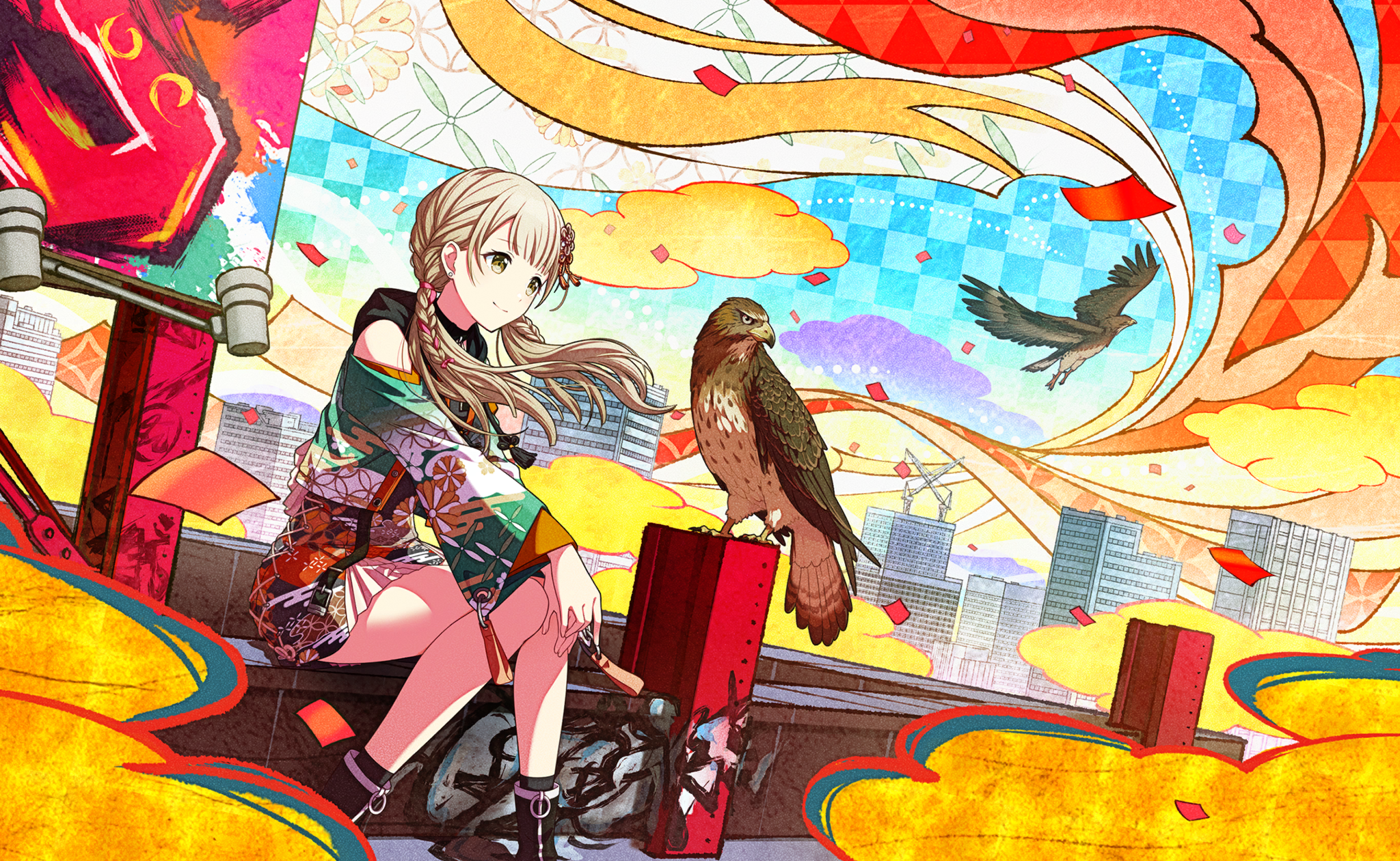 Azusawa Kohane from Project Sekai: Colorful Stage! Feat. Hatsune Miku with Falcon HD Wallpaper