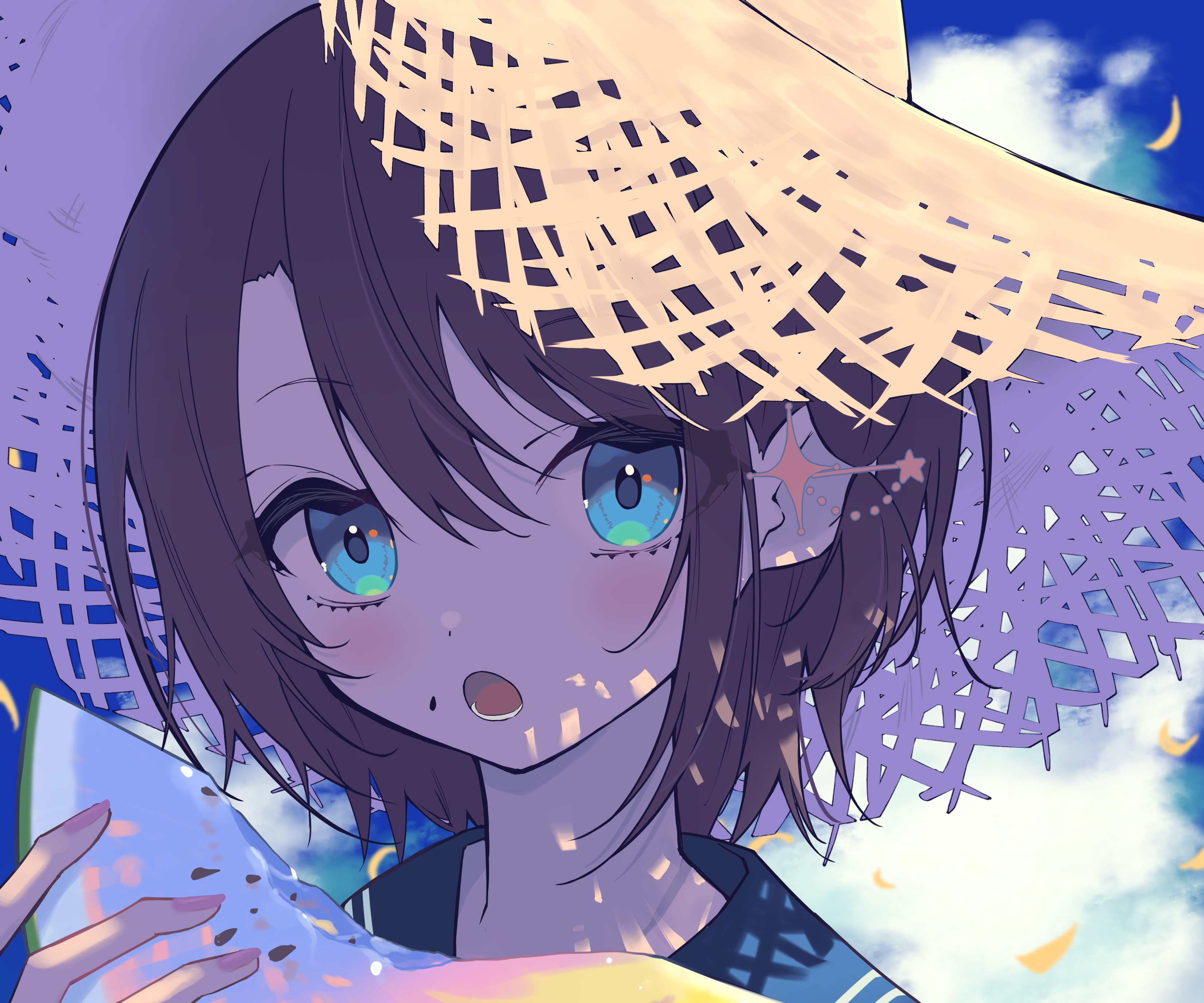 Oozora Subaru from Hololive wearing a straw hat HD Wallpaper