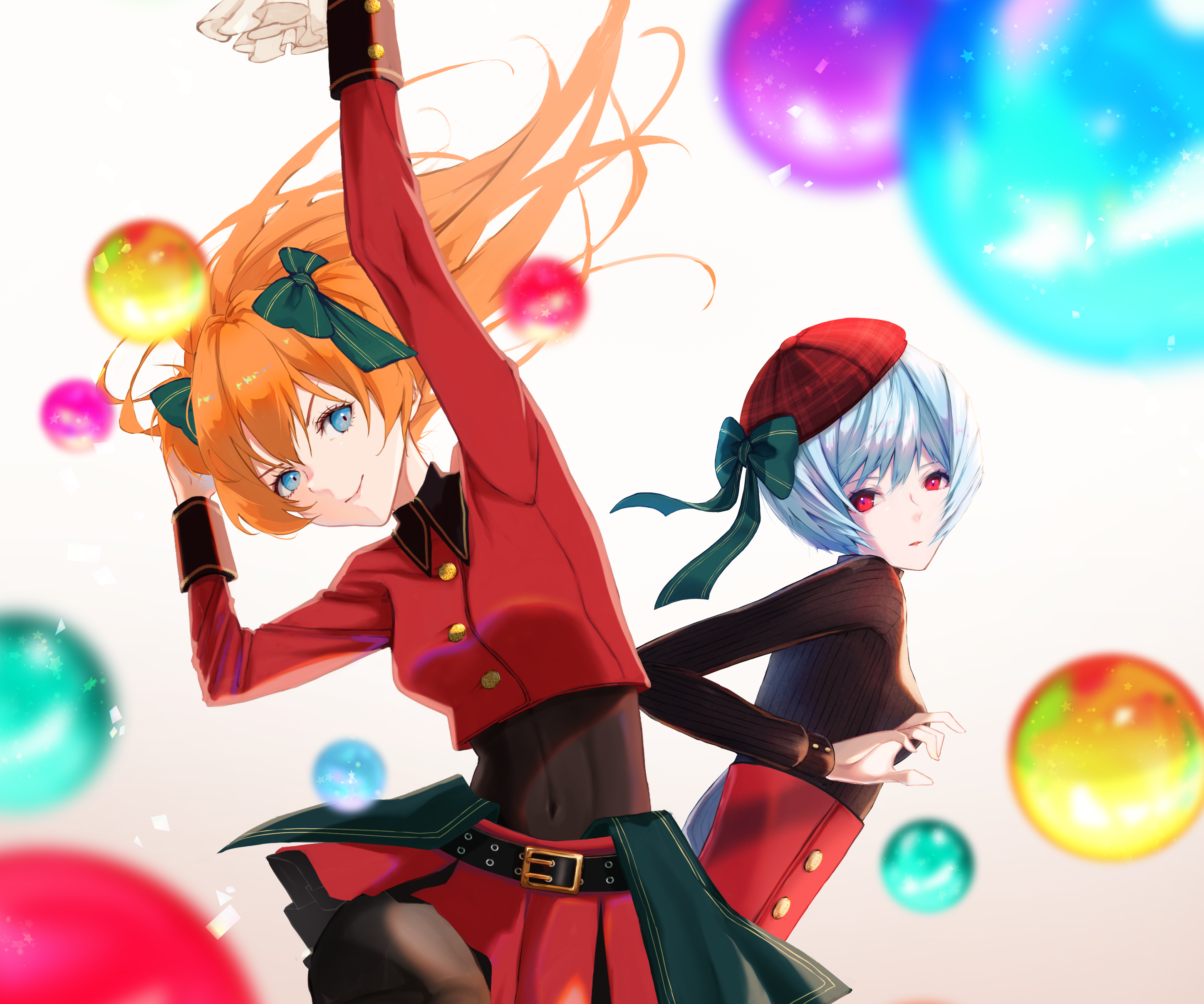 Asuka Langley Sohryu and Rei Ayanami from Neon Genesis Evangelion HD Wallpaper