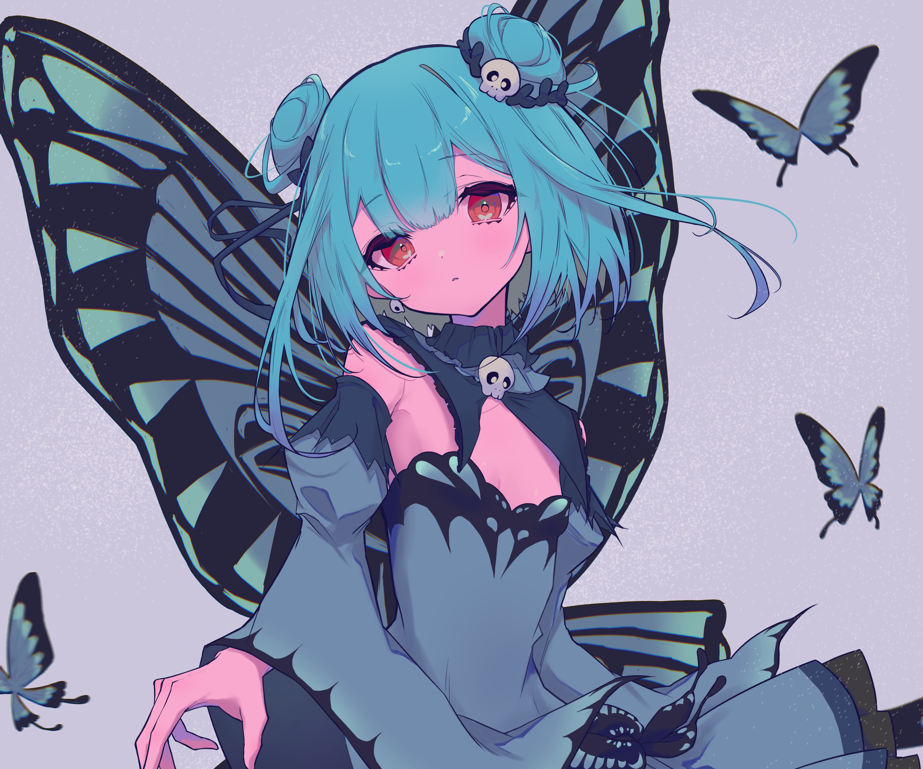 Uruha Rushia from Hololive with butterfly wings HD Wallpaper