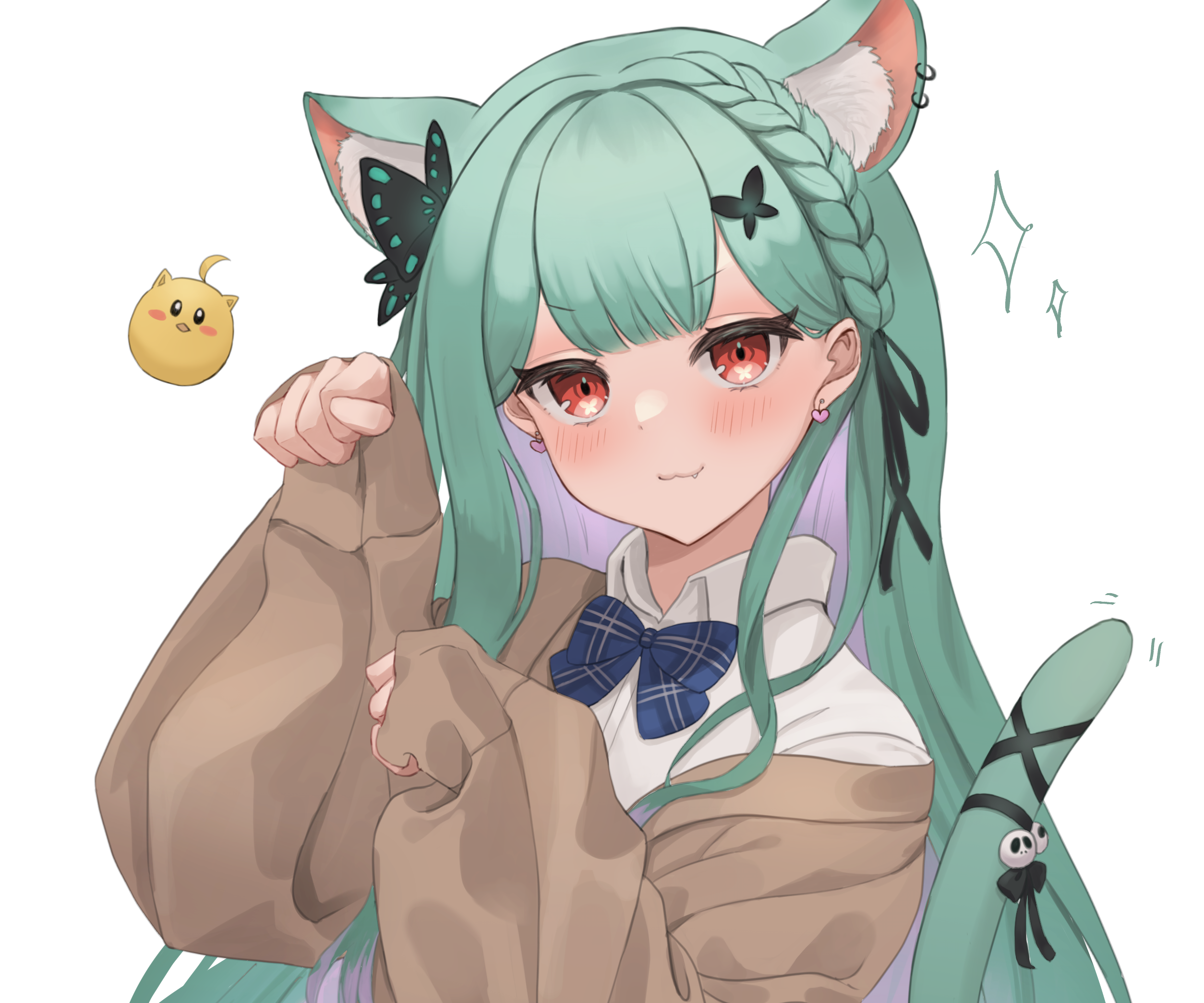 Uruha Rushia from Hololive with cat ears HD Wallpaper